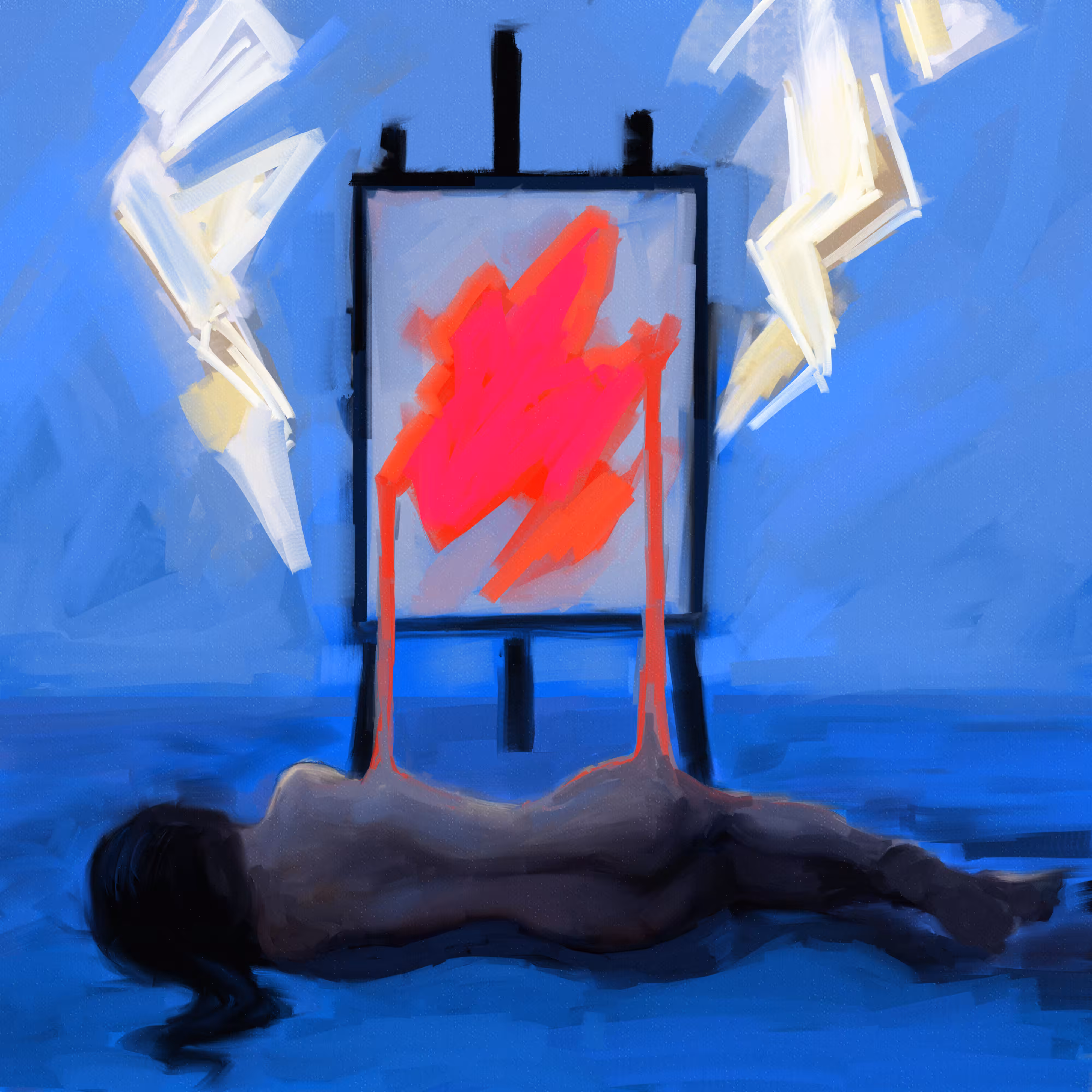 dripping red/crying blue