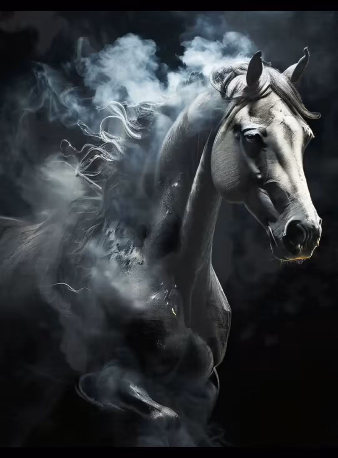Smokey the Horse - Smoke Sculpture