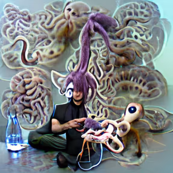 Memo Akten and his Distributed Consciousness unique Tentacular Critter (pixray_genesis)