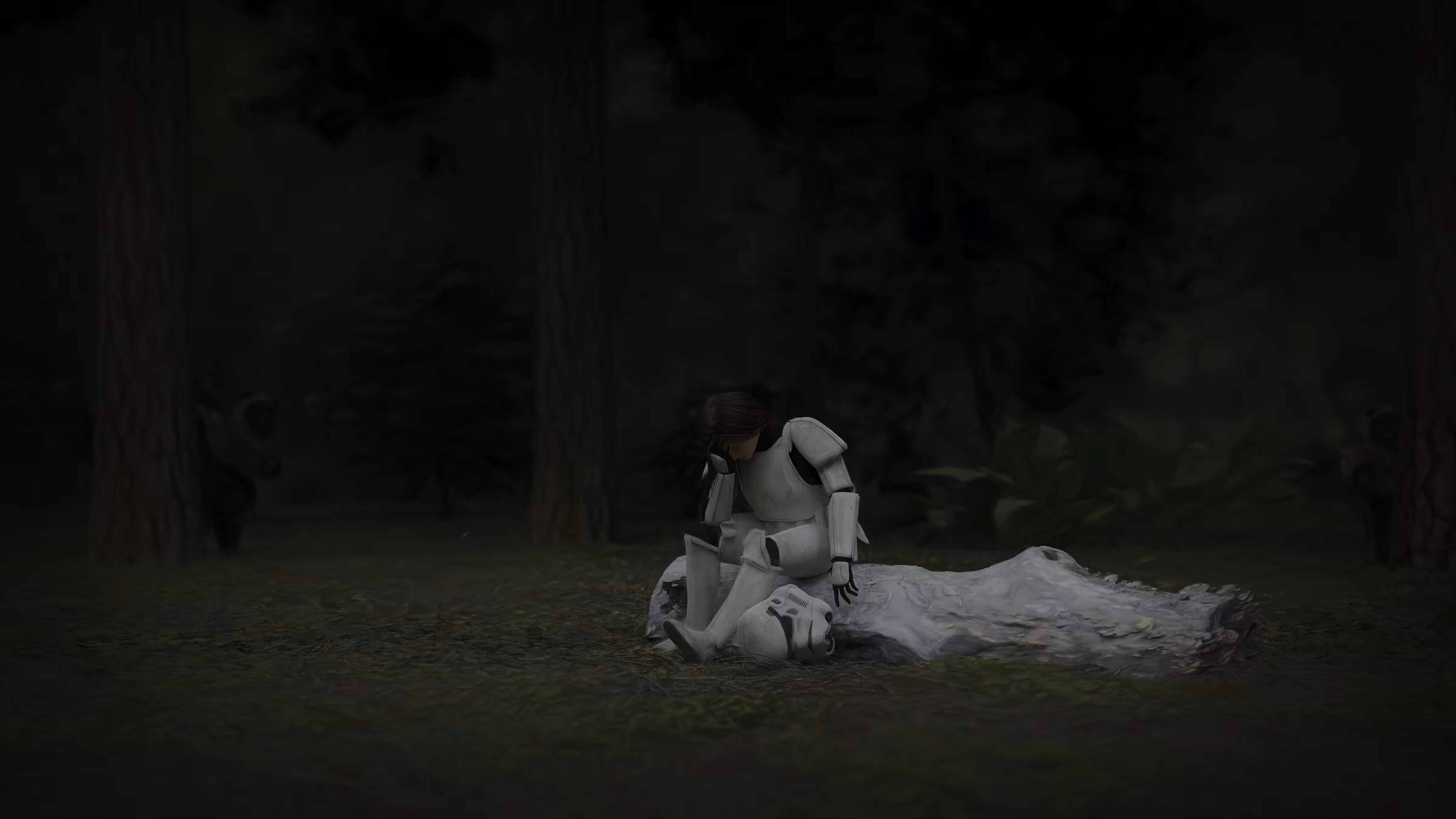 Behind the helmet