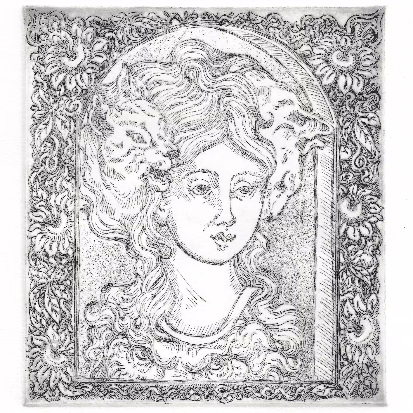 Cat-Lady Etching