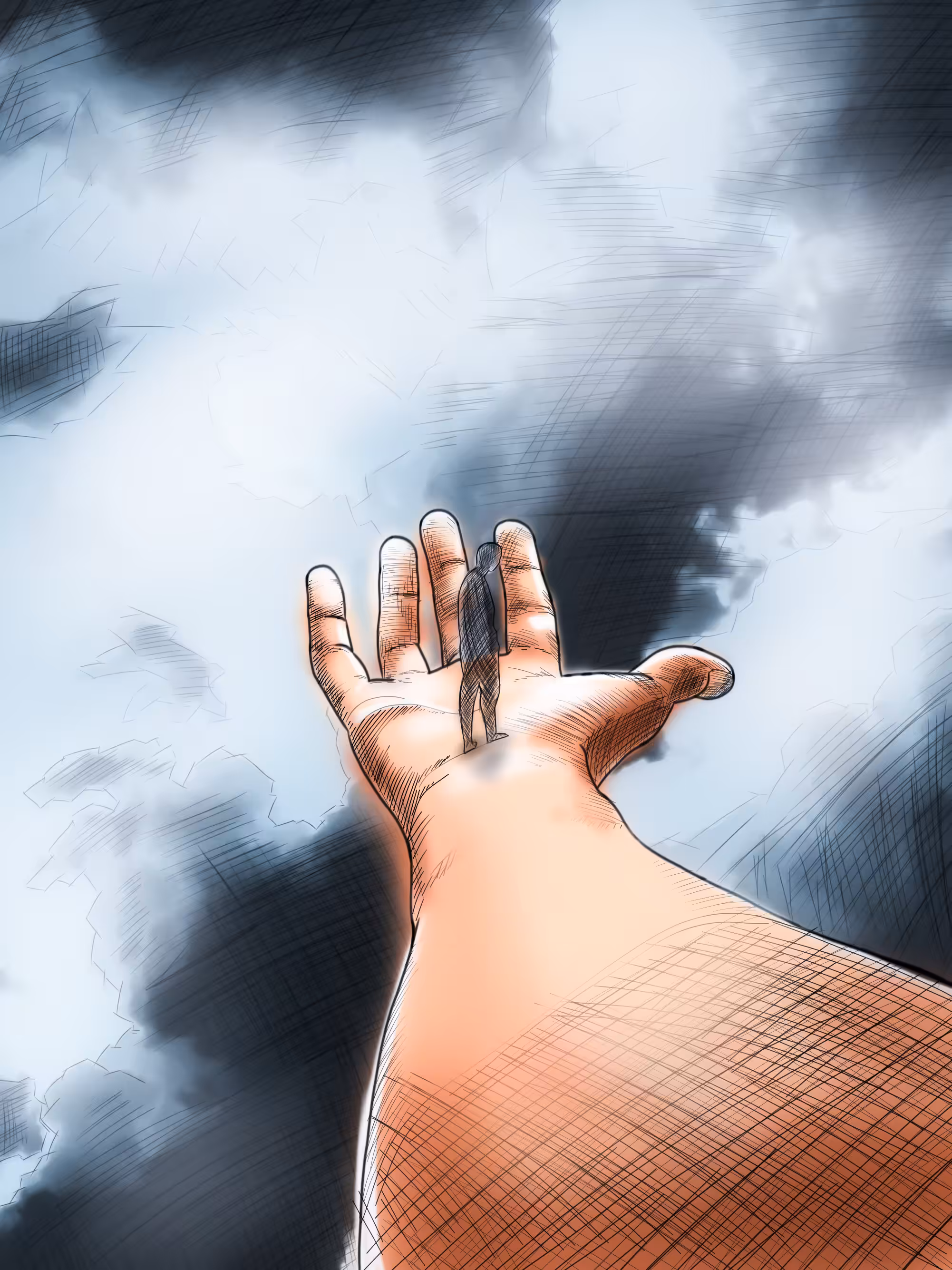 Man on Hand