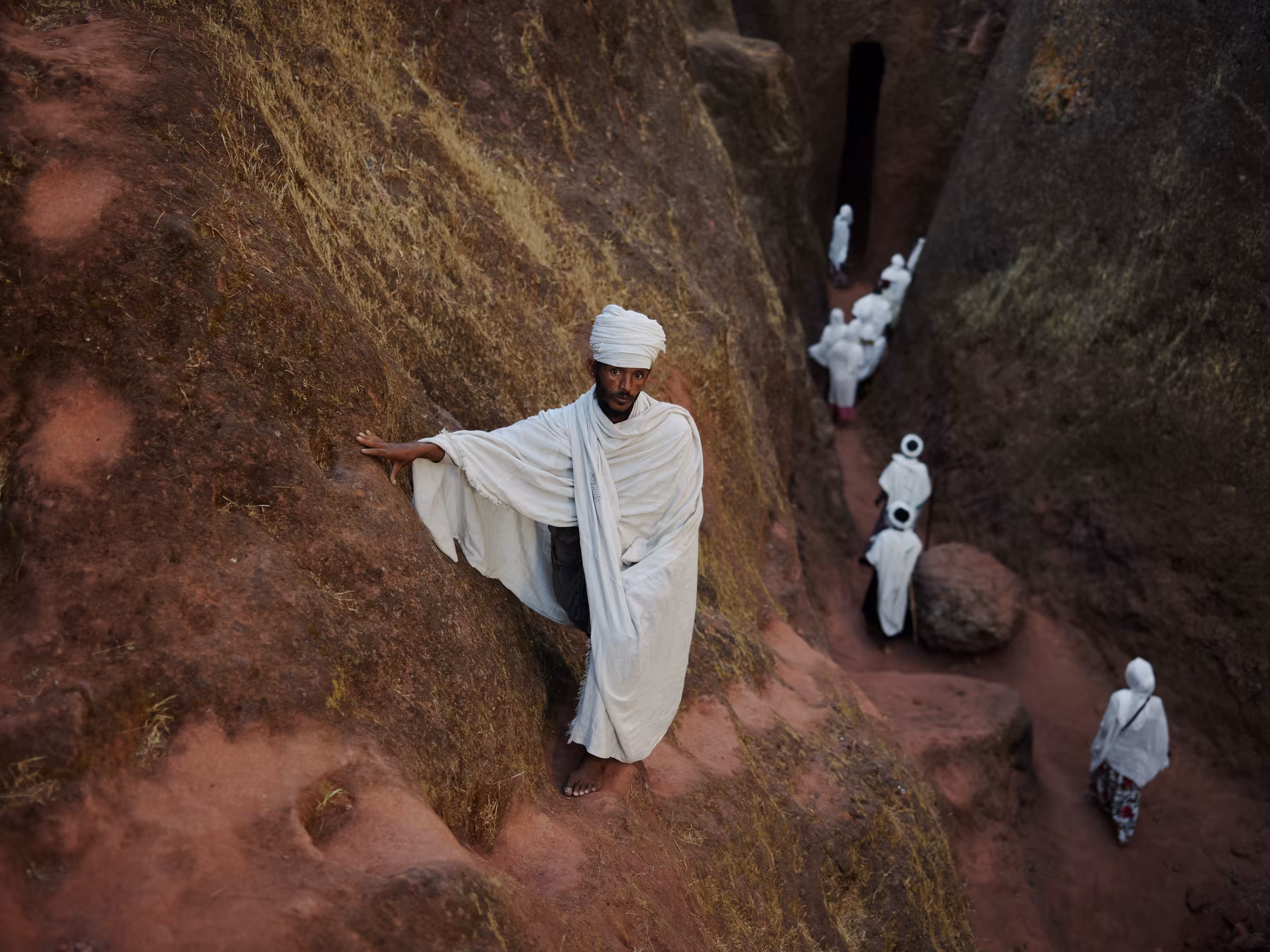 Ethiopia - Pilgrims Enter a Rock-Hewn Church