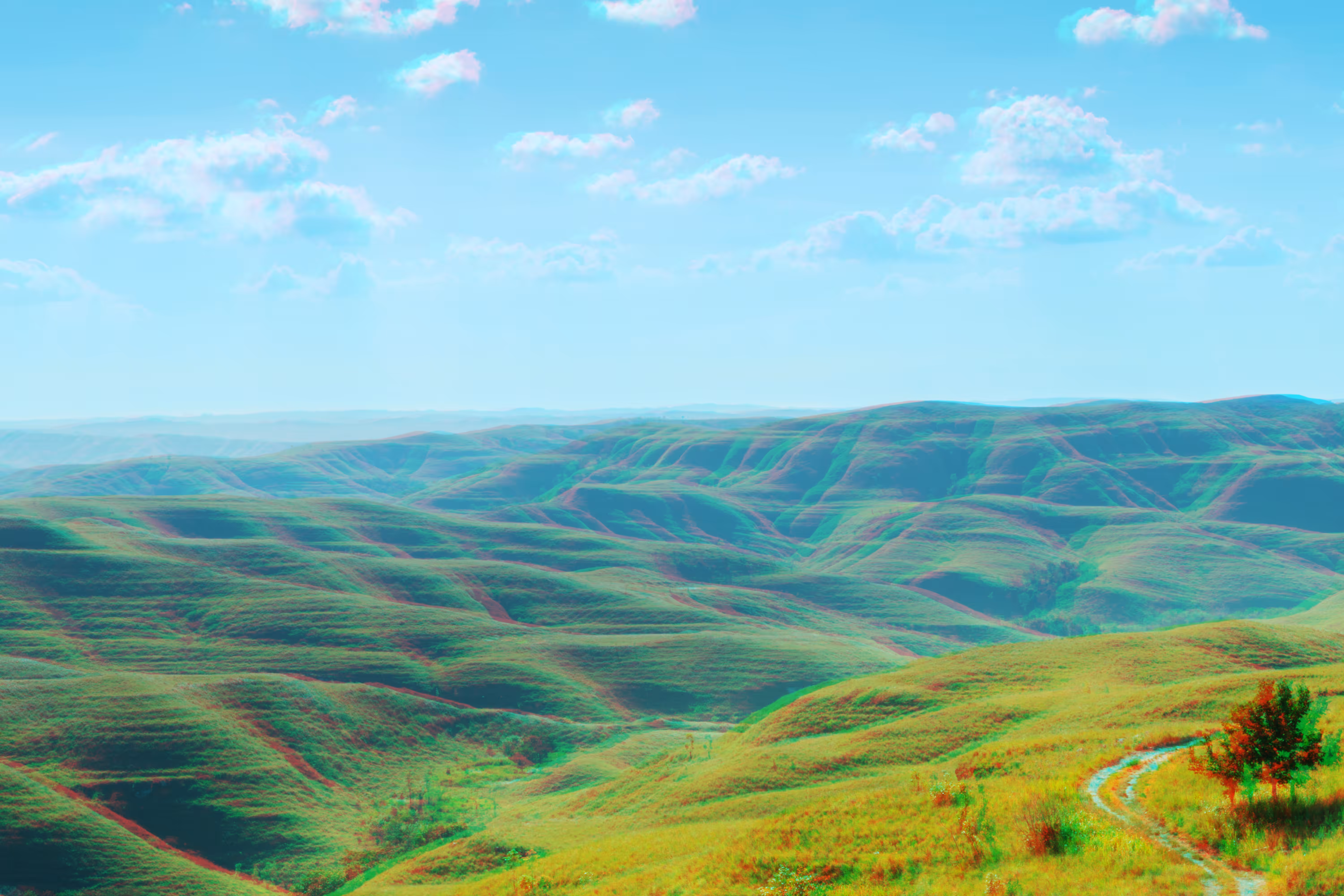Wairinding Hills - Anaglyph #1