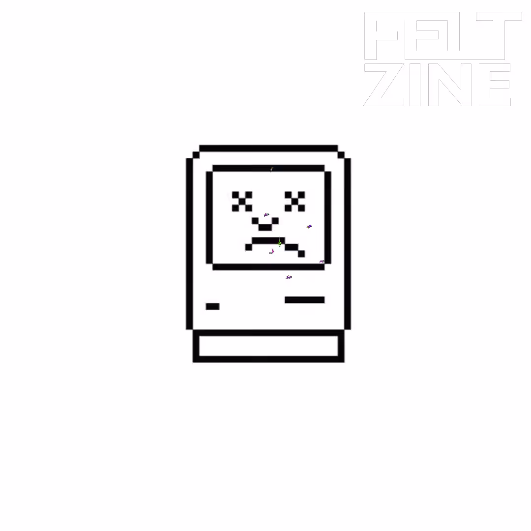 Canvas #394: mac screen. — vr. — virus. — white box logo. — power on