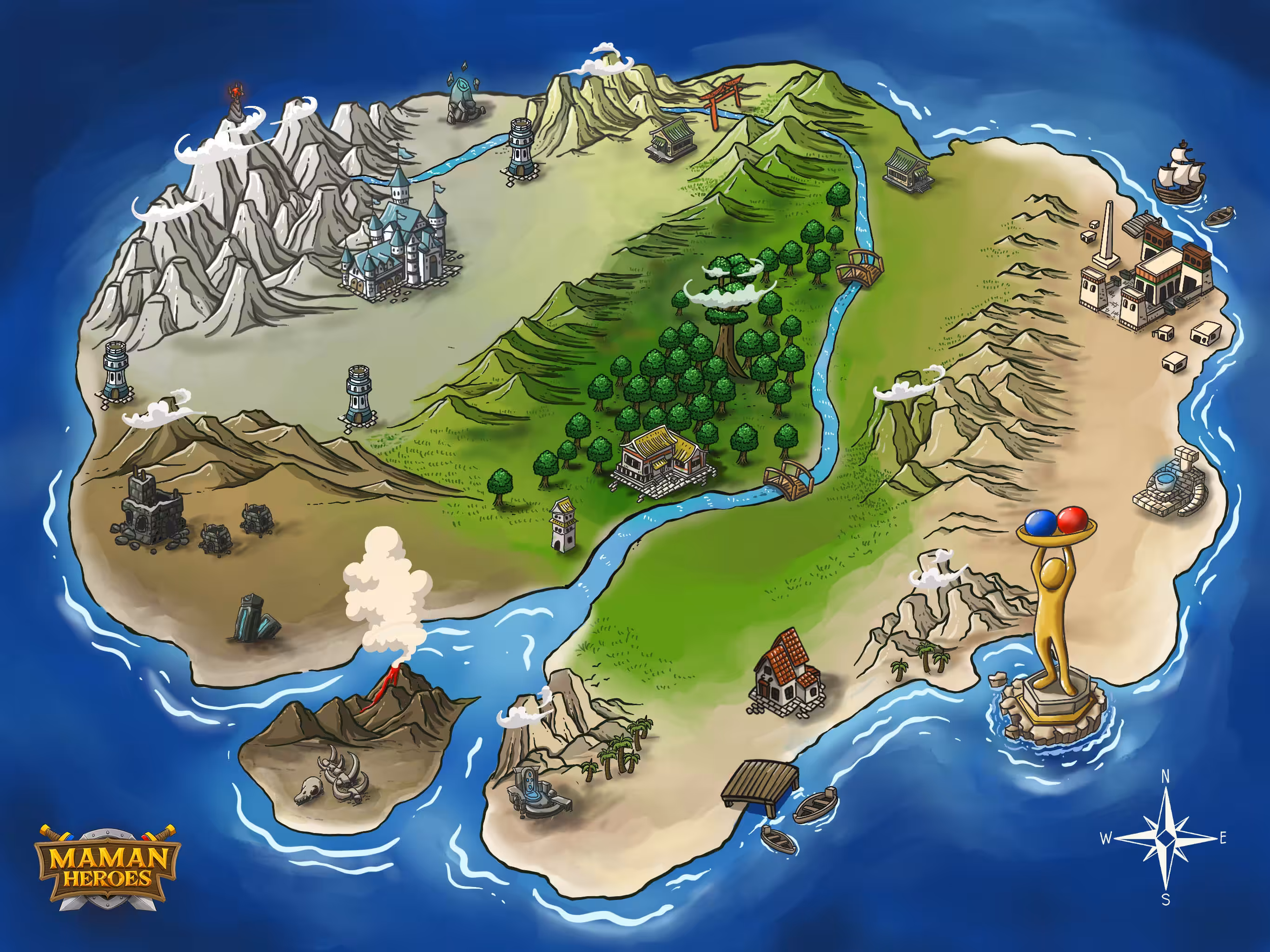 Maman Heroes Map