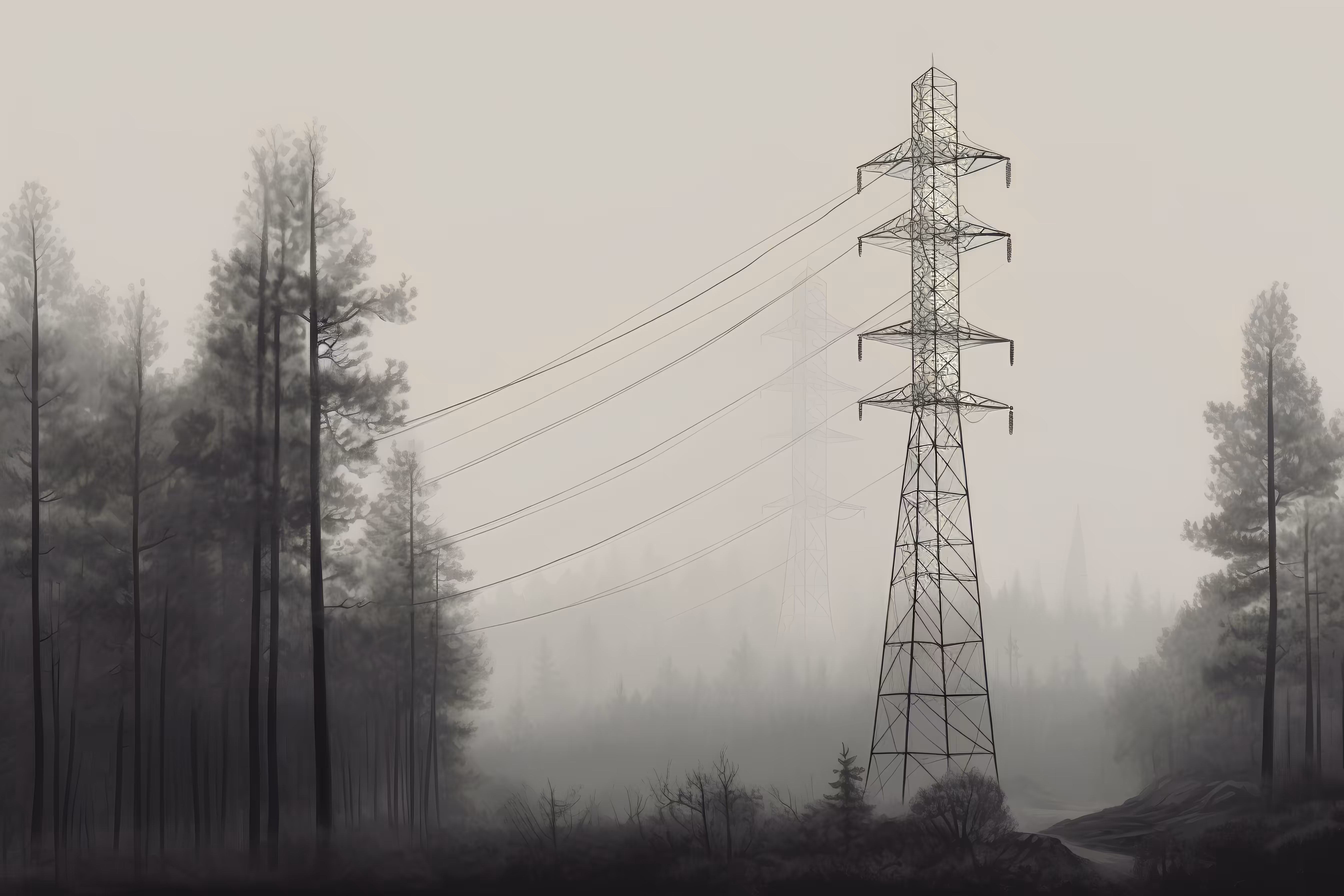 Unfinished powerline