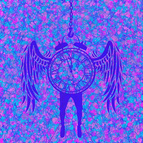 Famous Faces Series: Time Flies in Gothic Pink & Blue