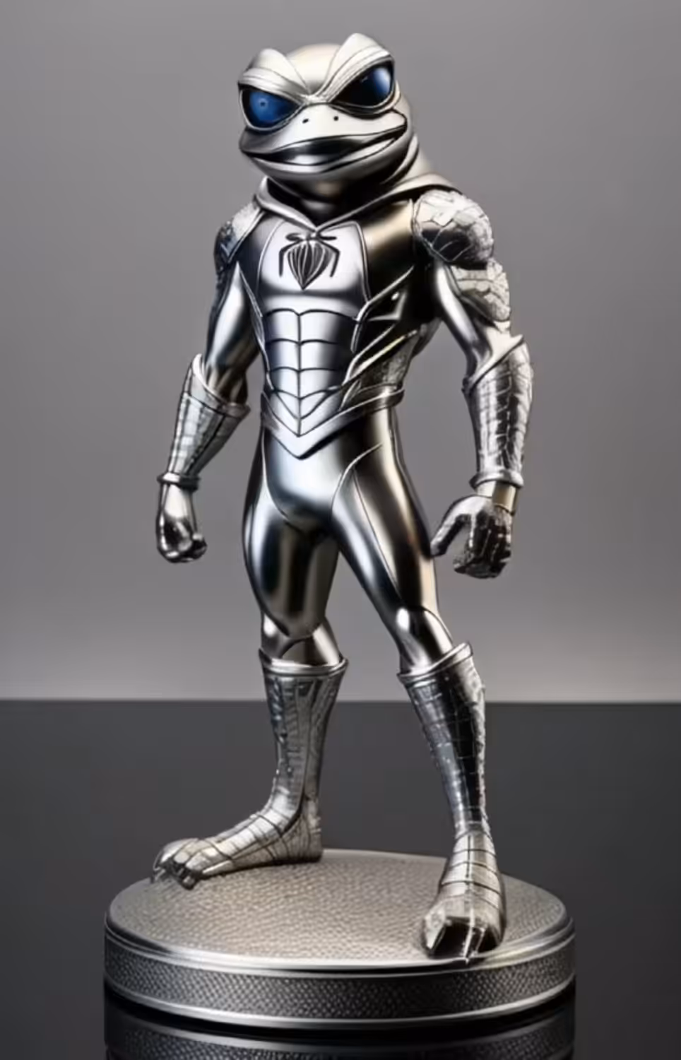 Spider Pepe - Silver sculpture - #objkt4objkt