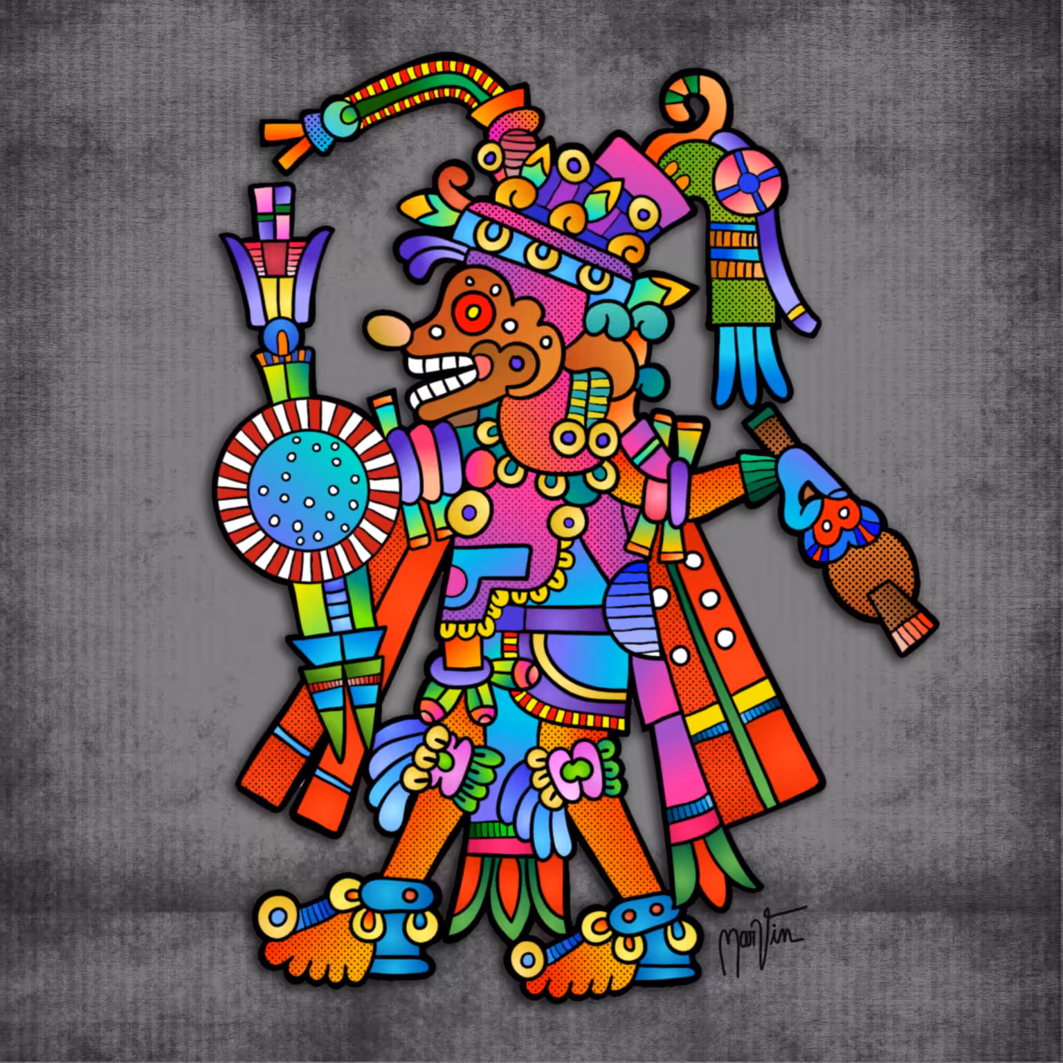 Bolon Dzacab o K’awiil - Mayan idol