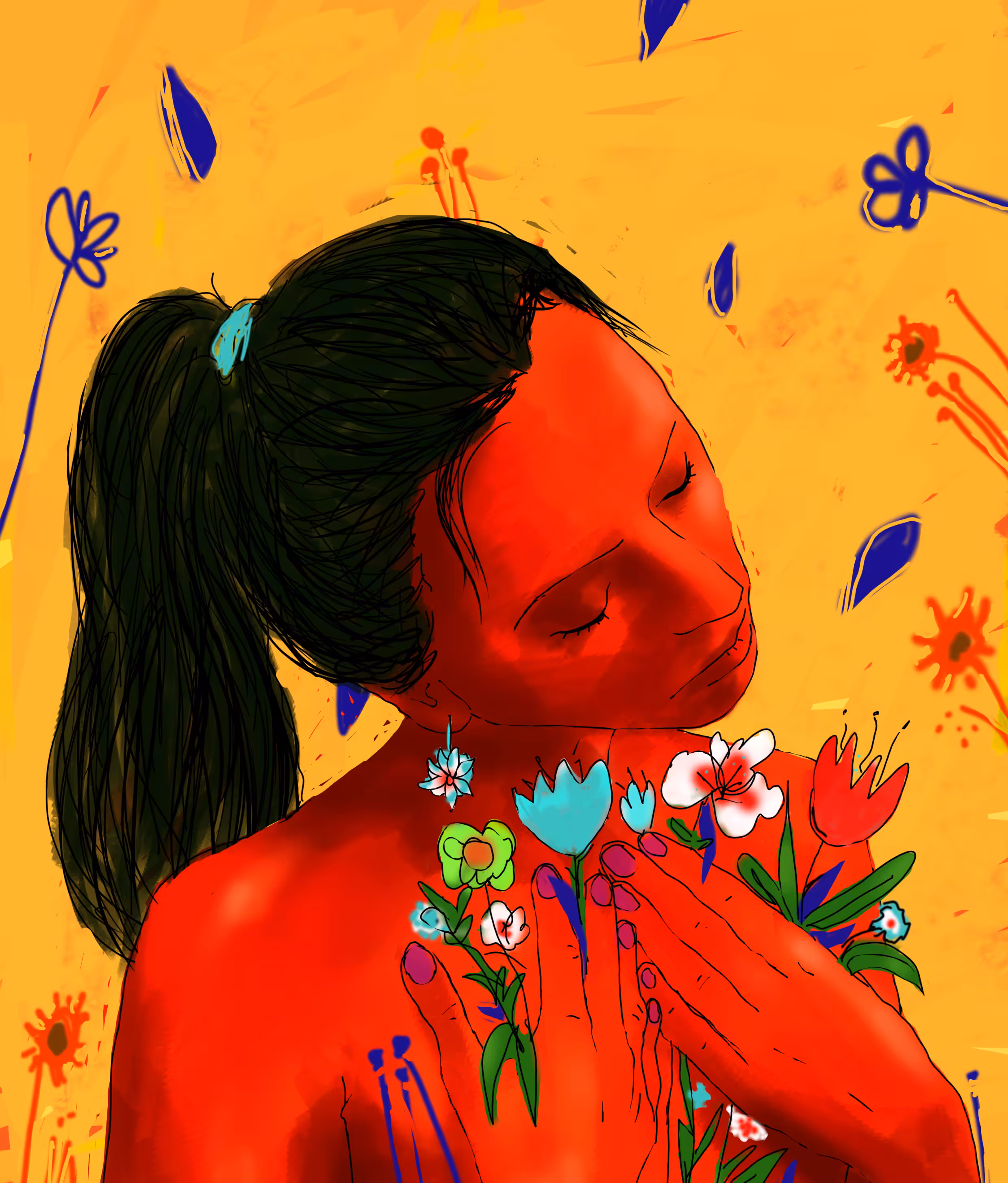 Wounds bloom into flowers