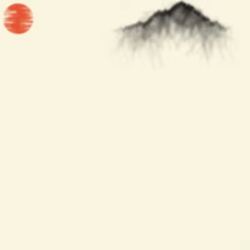 Sumi-E Mountains & Bamboo #35