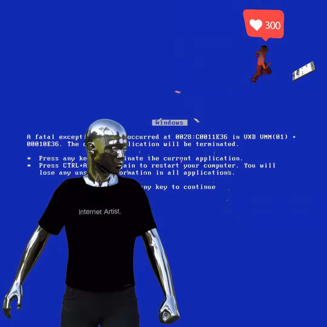 Canvas by Felt Zine: Canvas #299: blue screen. — internet artist. — lungs. — chasing clout. — dreamscape