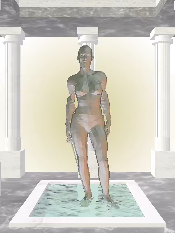 The Fragmented Threatening Olive Sunset Woman #5843