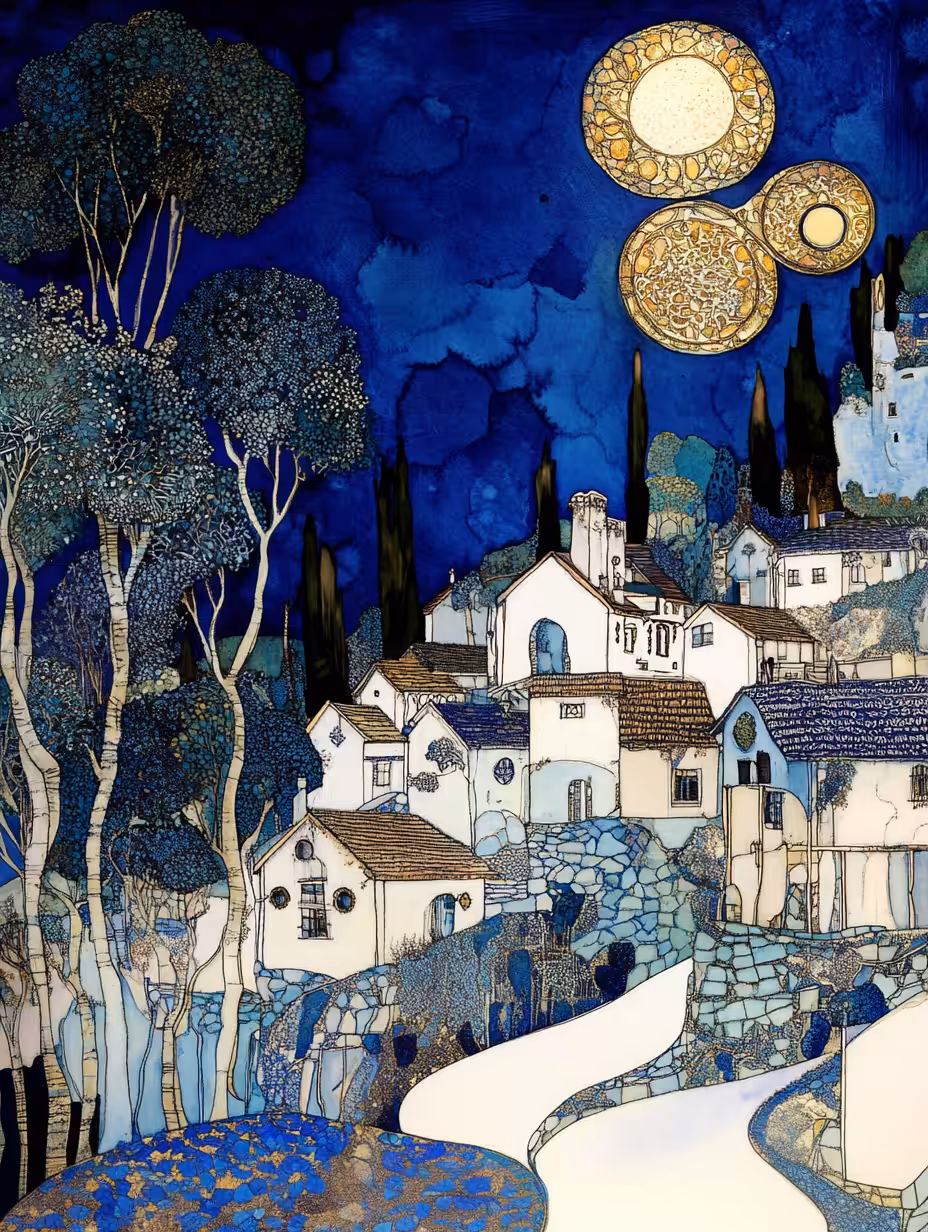 Golden Glow on the Blue Hills