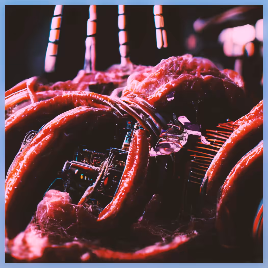 Xenu's phlegm spreading across the meat generator