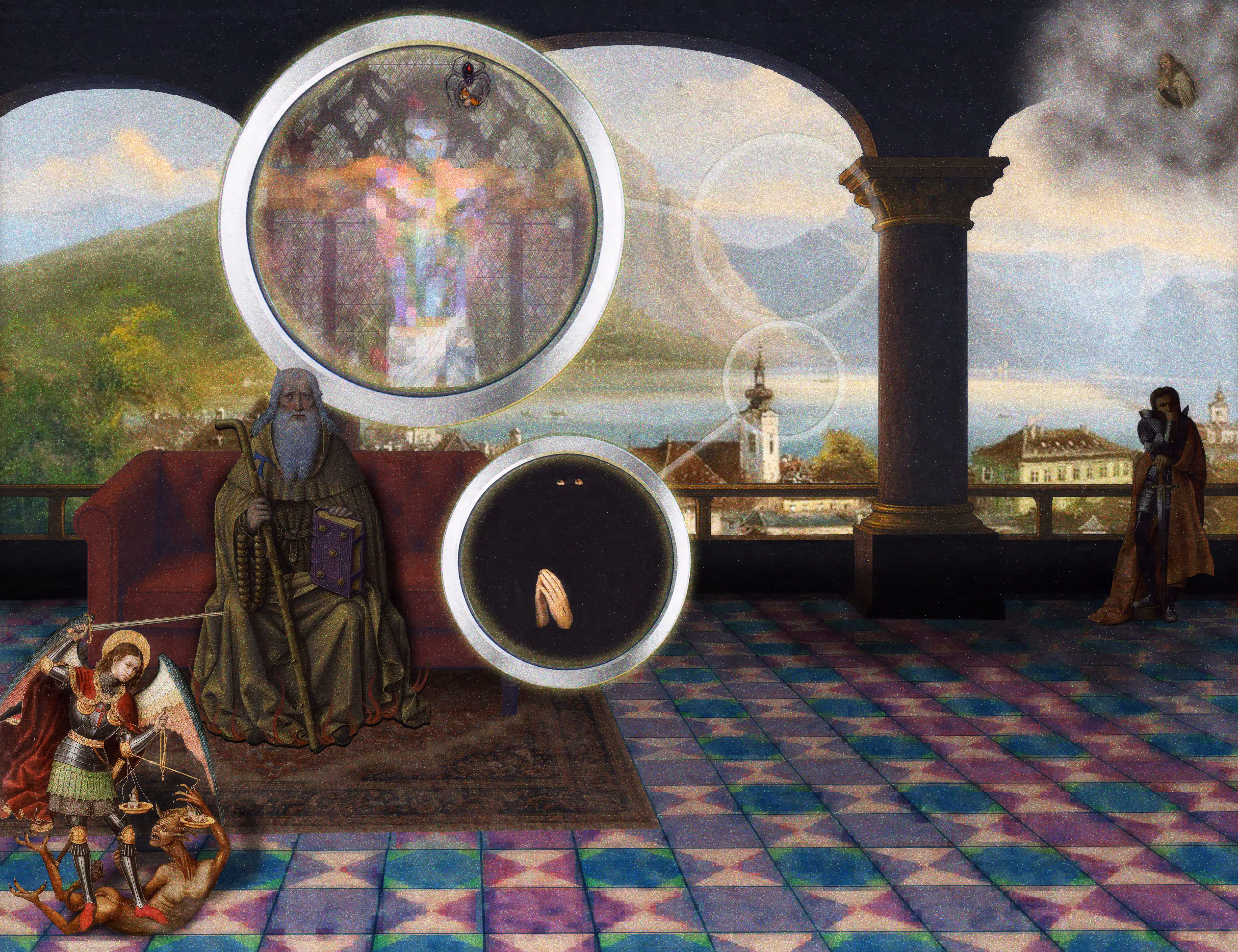 The Pilgrim's Living Room Crucifixion; Mona Lisa Hyper-Gamble by Parker Ito