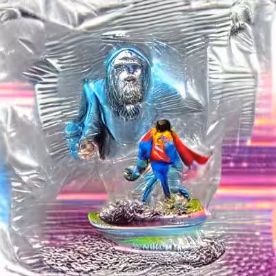 cool hobo freeze in ape world superman holographic
