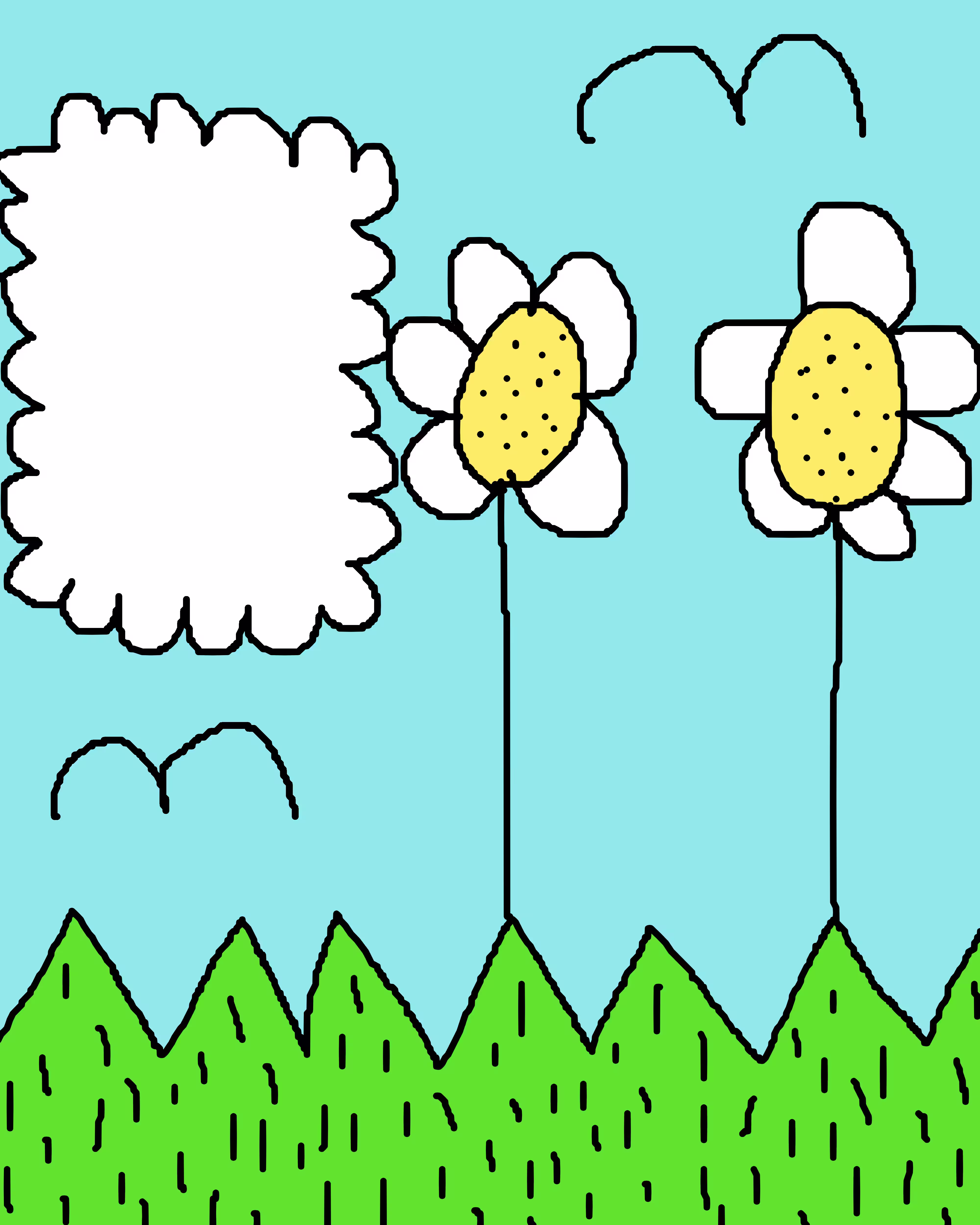 Flowers and cloud
