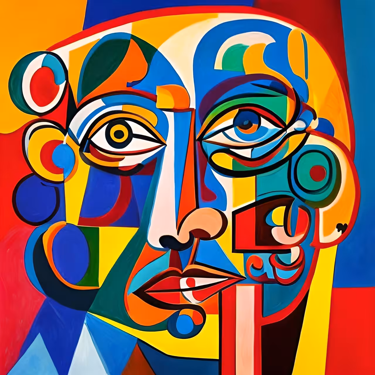 "Chromatic Symmetry: Portrait of Form and Hue"