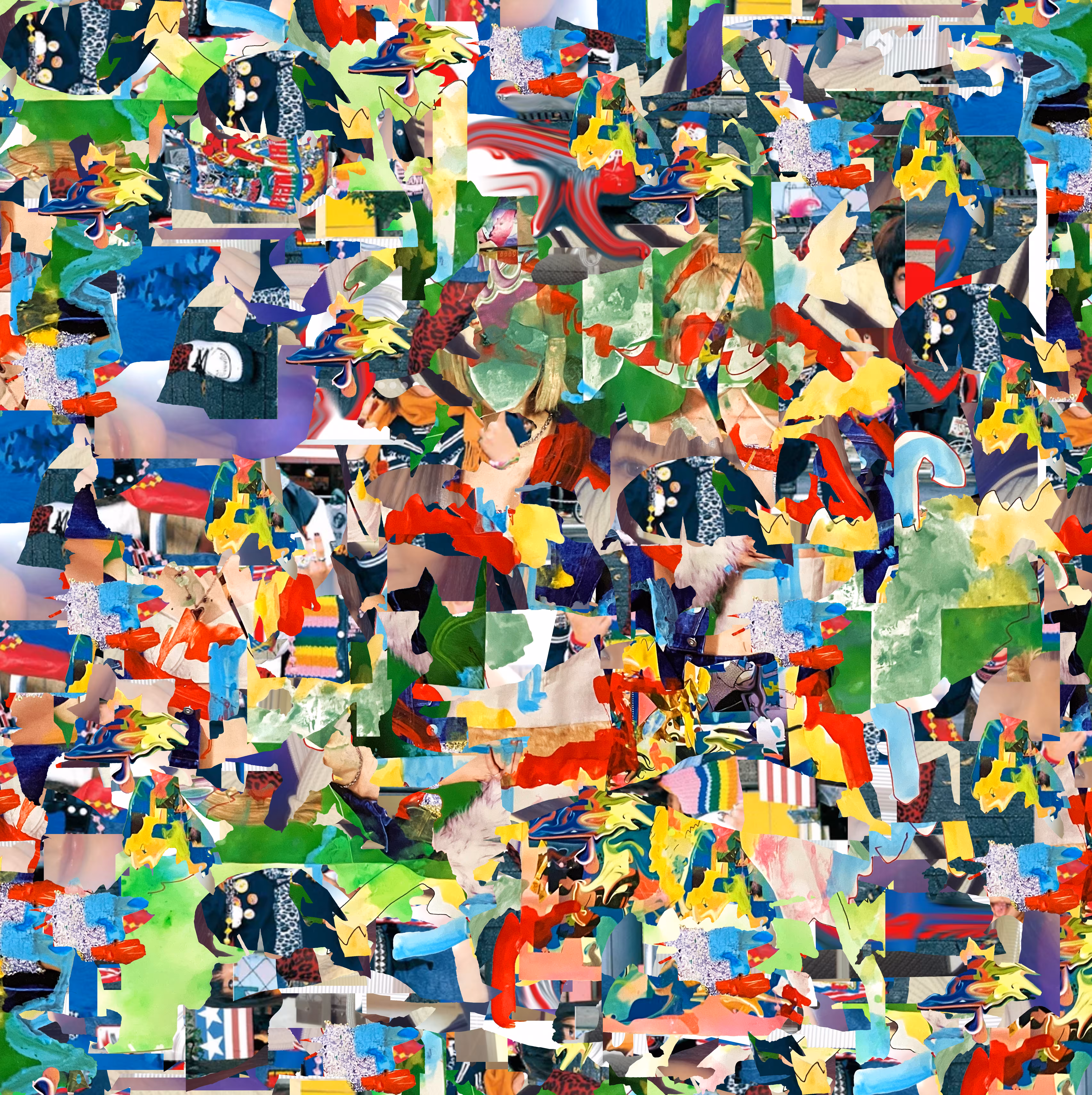 Digital Collage: at other times, it manifests before us in forms that defy our understanding, like faint sound of footsteps from the depths of an empty closet