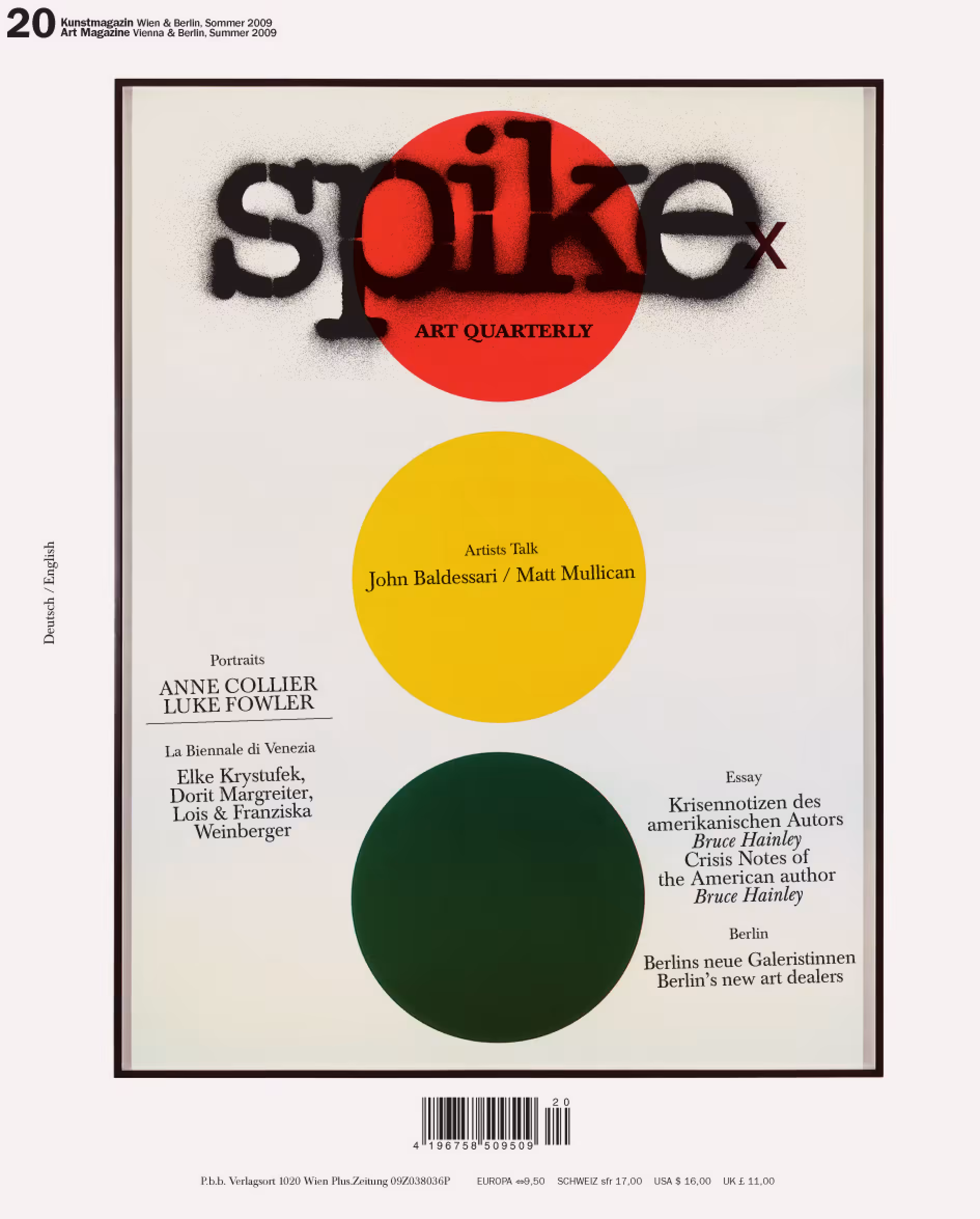 Spike Art Magazine Cover #20