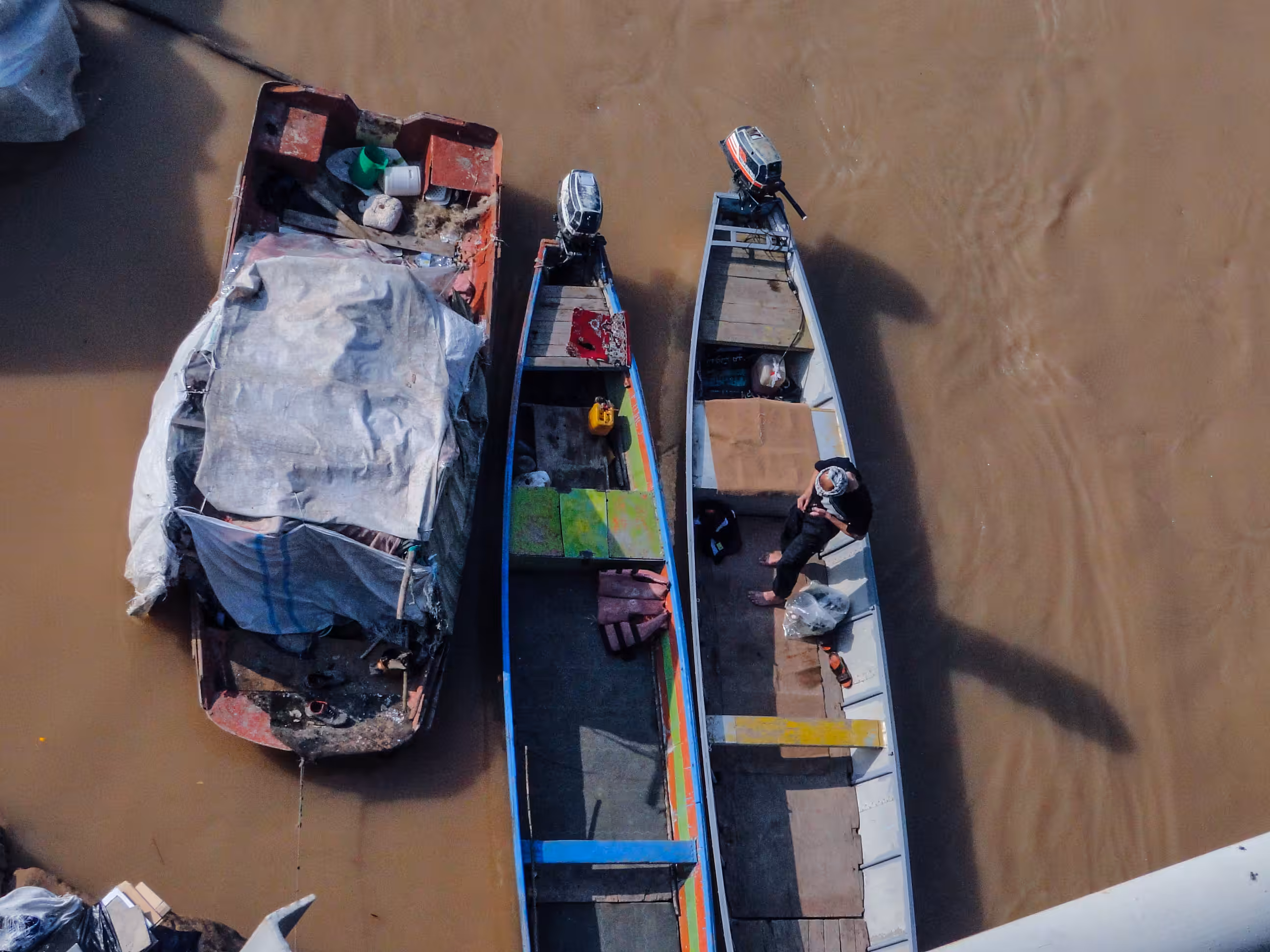 Boats in mud