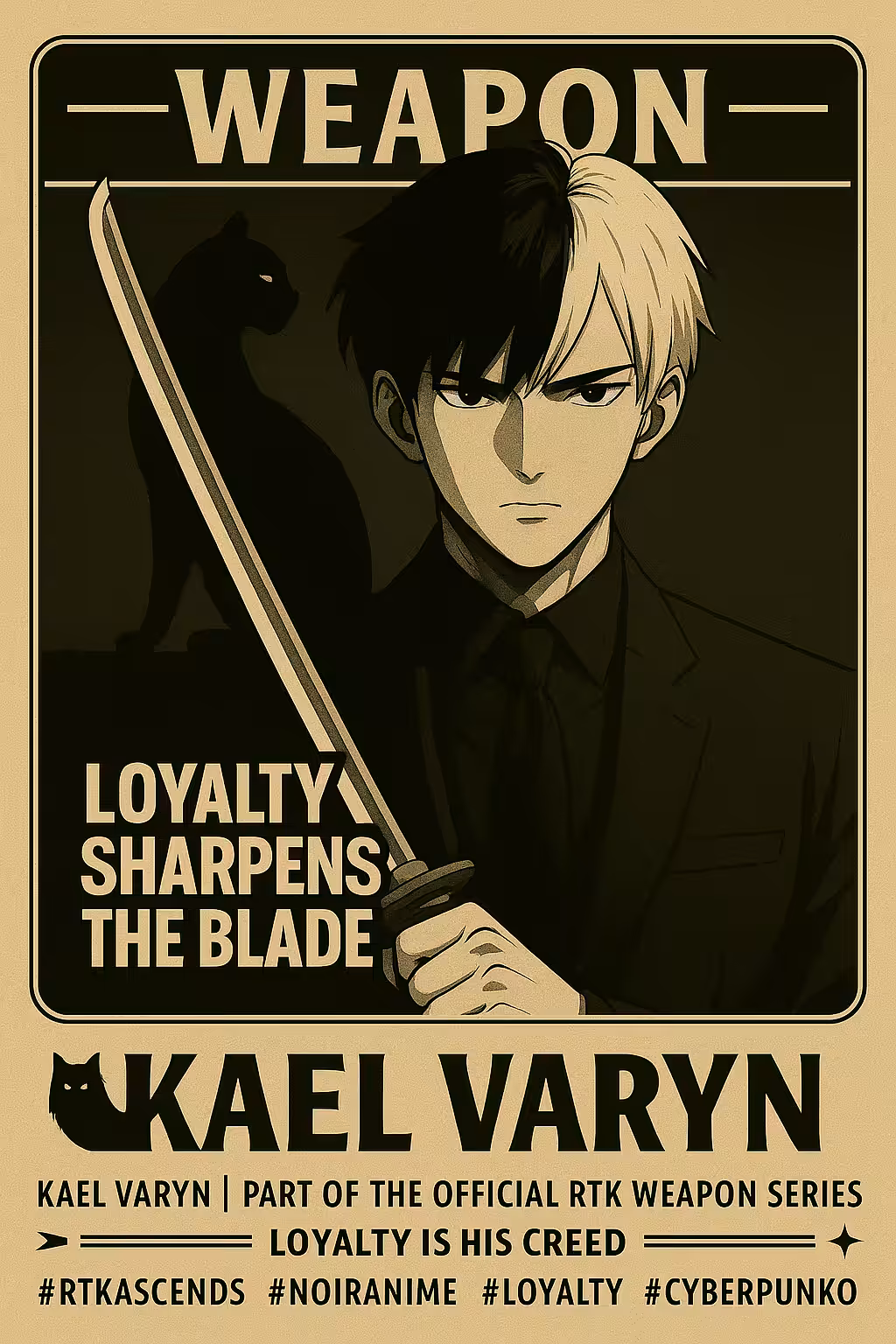 Weapon Card 004 – KAEL VARYN “Loyalty sharpens the blade.”