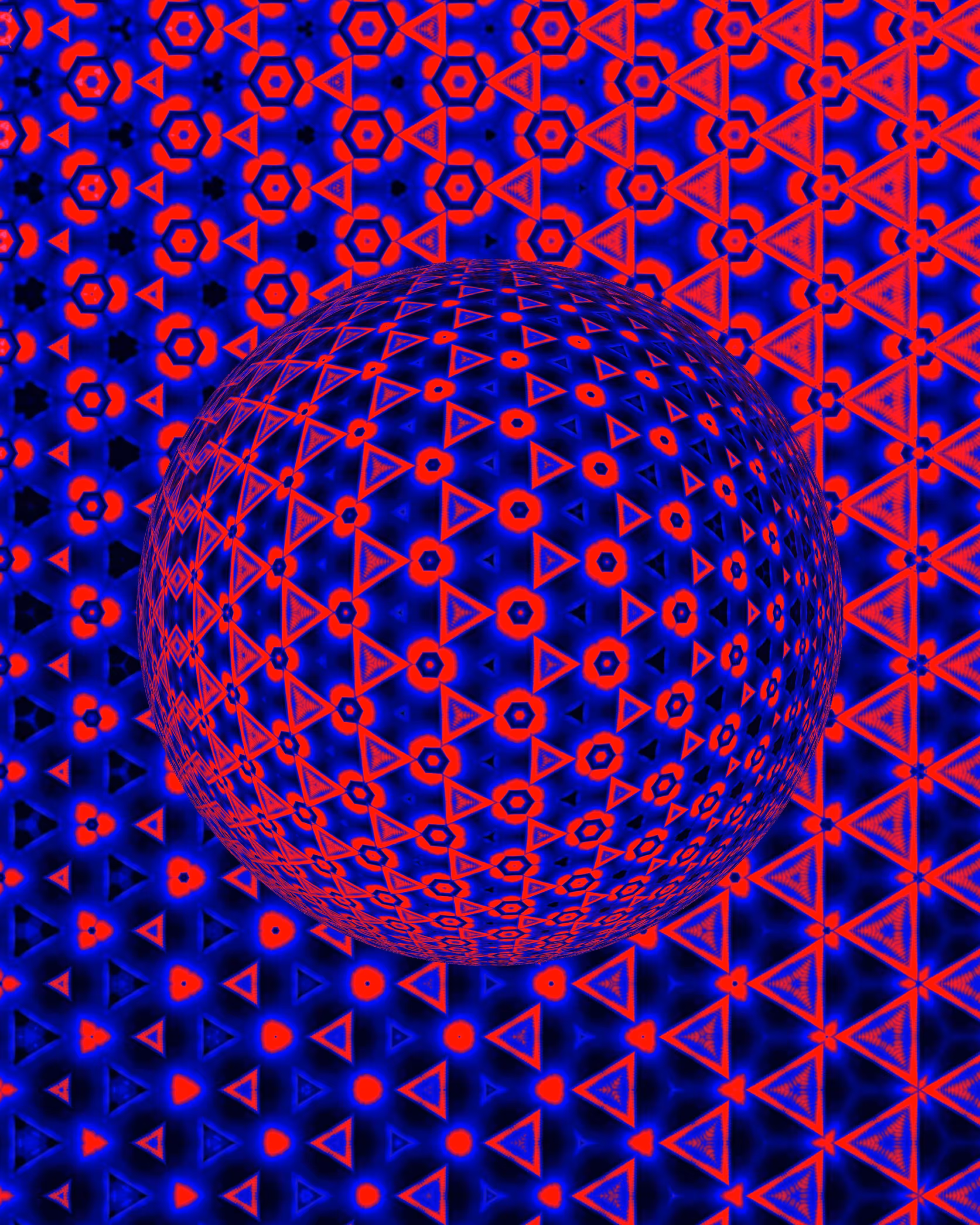 Miscellaneous abstract art : Blue Red Triangle 3d Ball 
