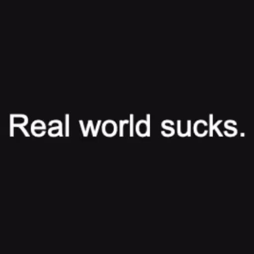 Real world sucks....