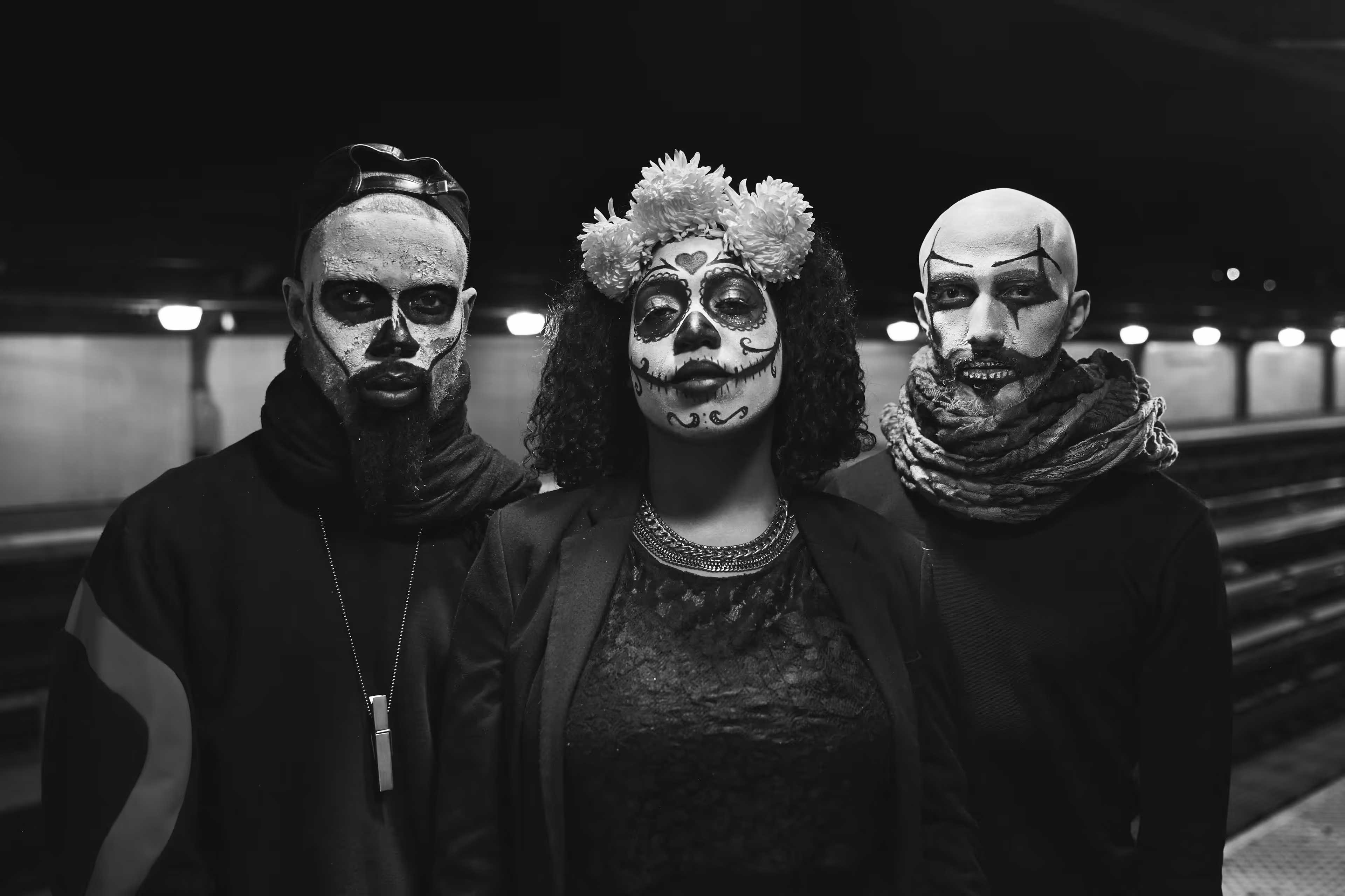 Halloween in Brooklyn #15 - Damion, Niquita and Hassan as “Día De Los Muertos”