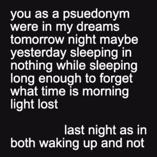 you as a psuedonym
w...