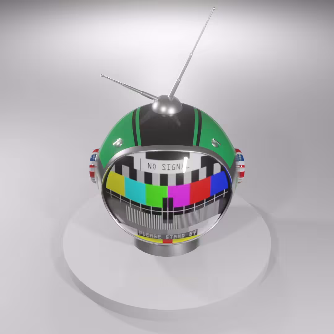 Astro Helmet 3D Animation TV