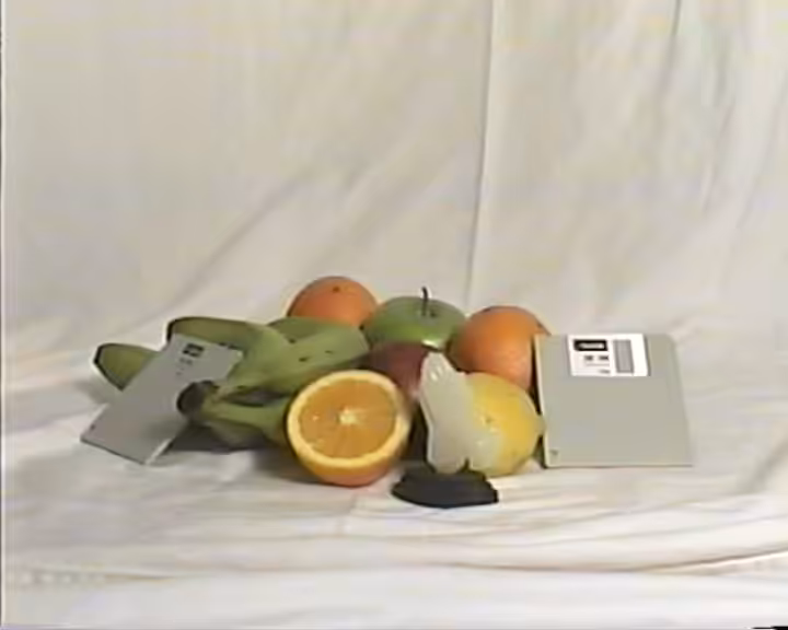 Still Life (Floppy Disks with Praying Hands and Fruit), 2015