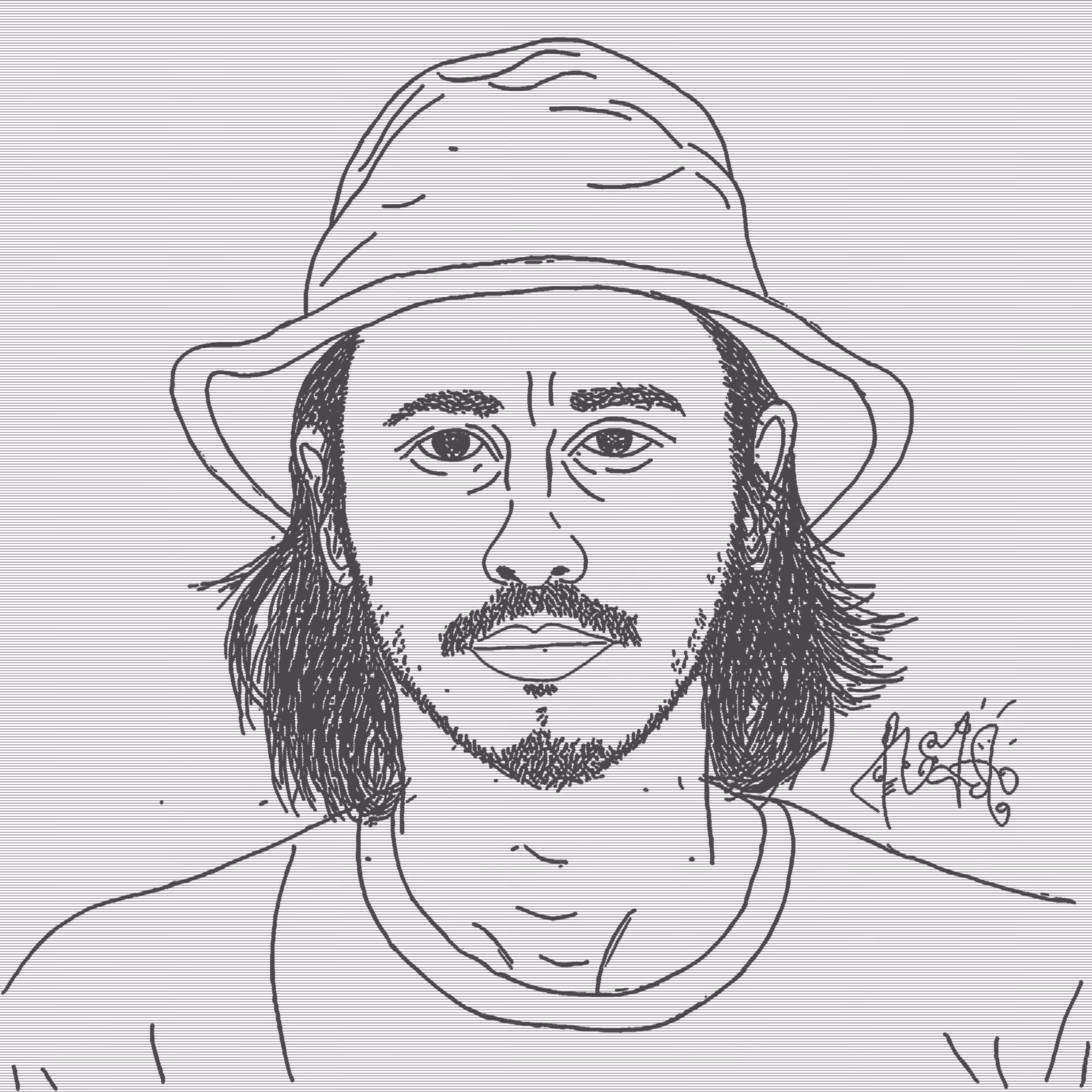 Scribble of Leo Romero's Face - OG