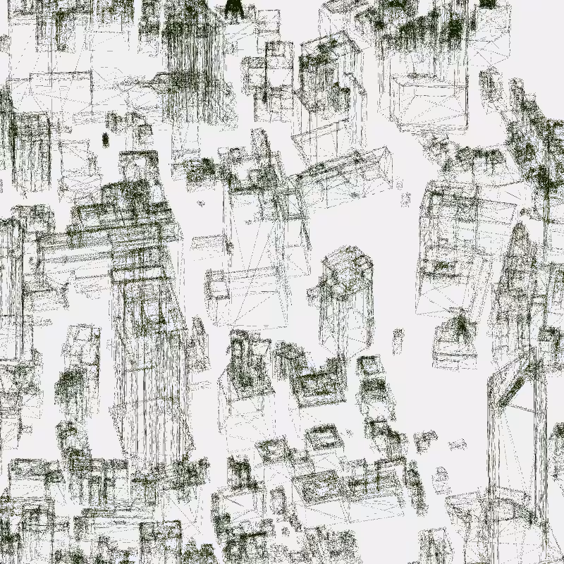 Algorithmic Drawing: Minato City Tokyo #42