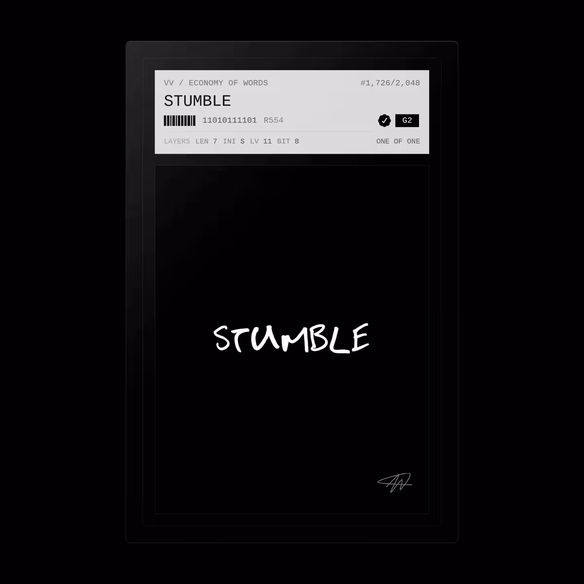 Economy of Words: STUMBLE · #1726