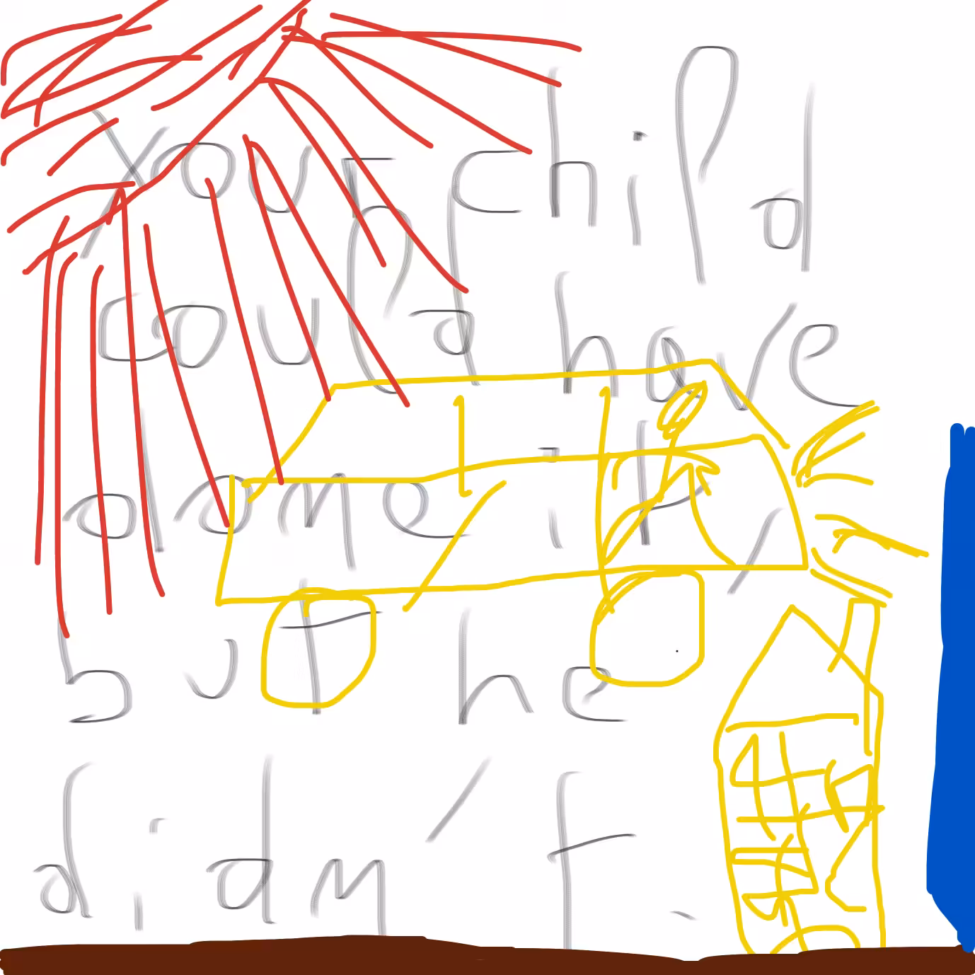 Untitled Sentence Still #2 > not a child drawing
