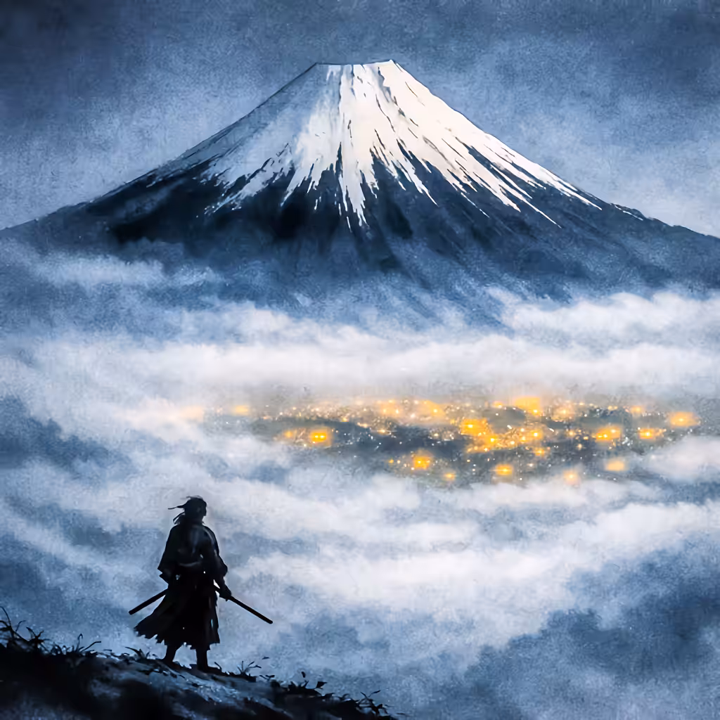 Simple Fuji Art: Fogbound Vigil