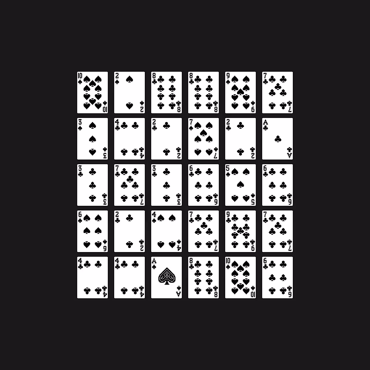 Solitaire - No.2 - Black Grid Shuffling
