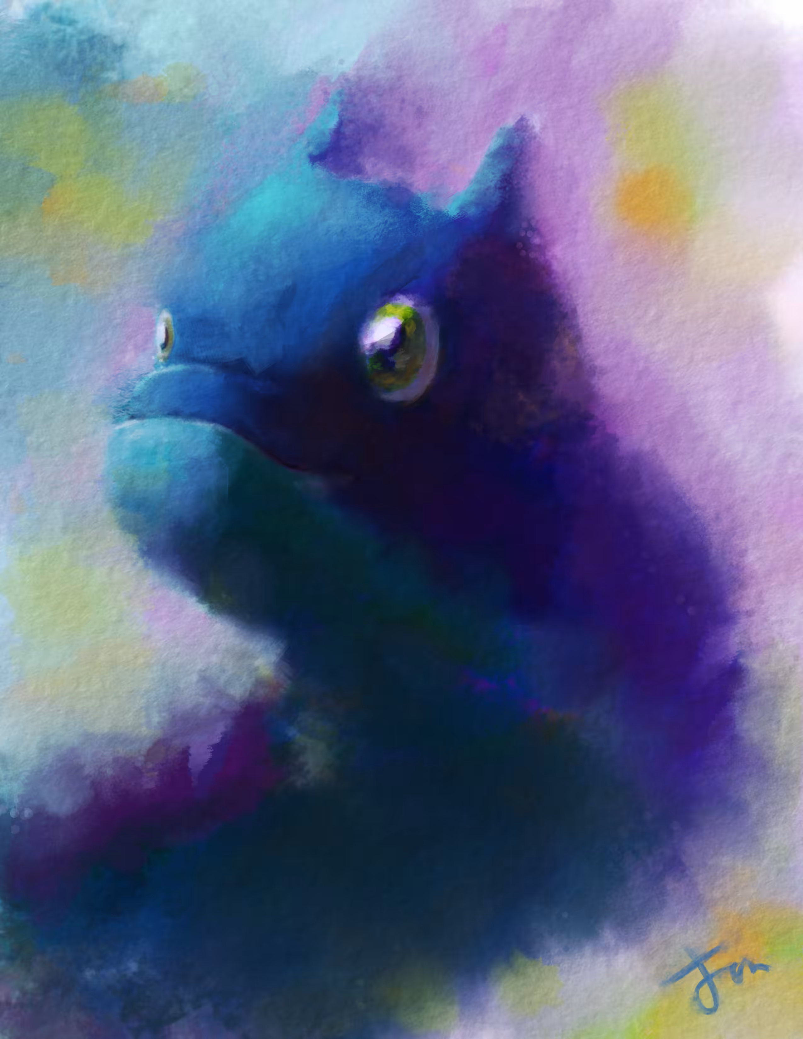 Watercolour Dragon Painting