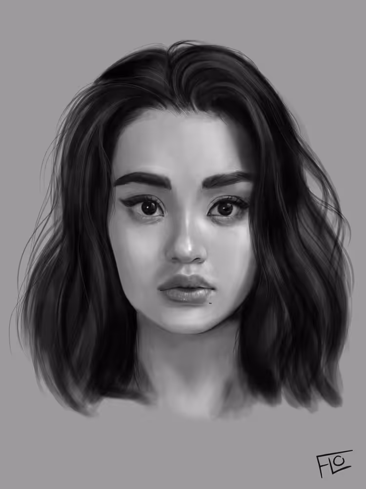 Portrait Study in Black and White