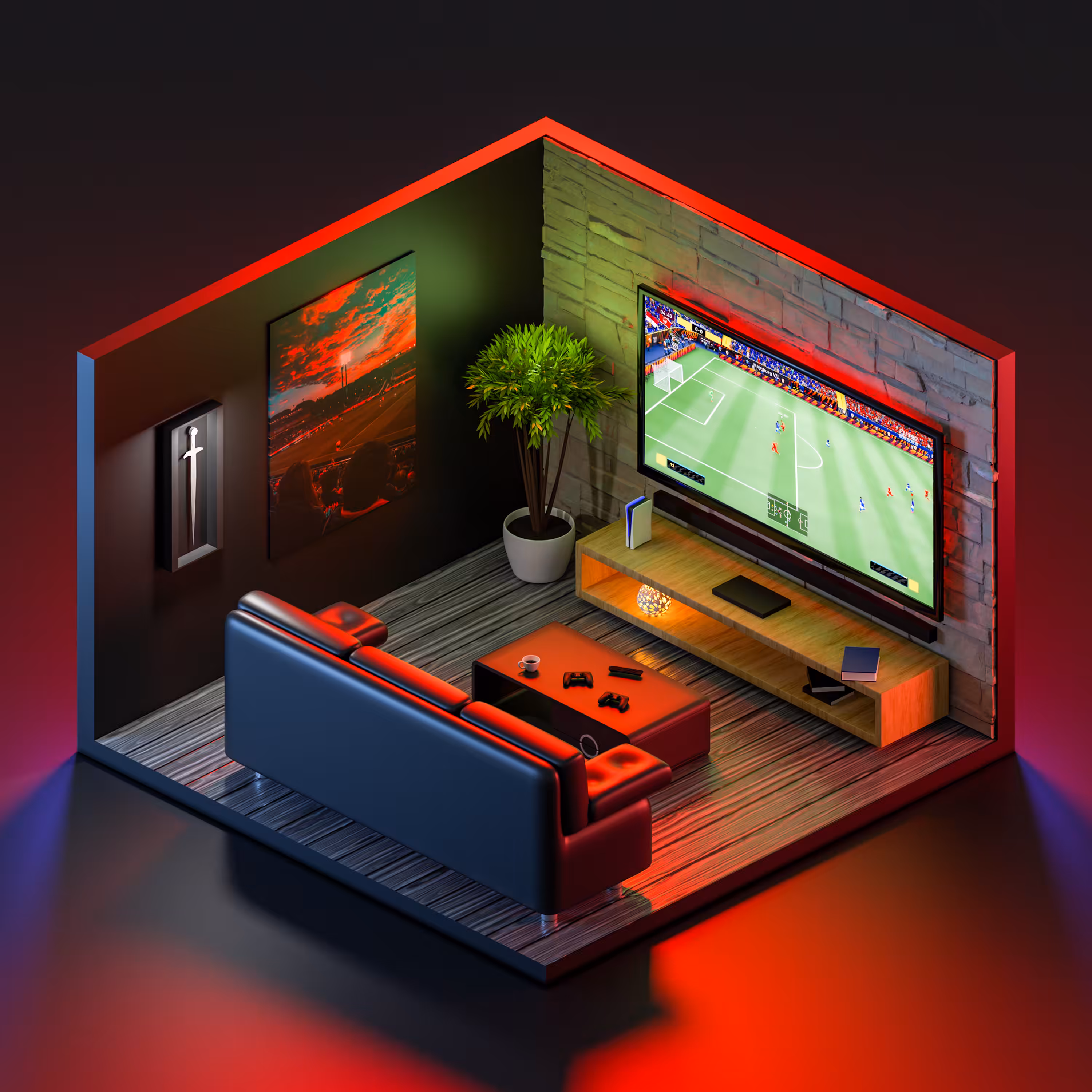 Reddish Room