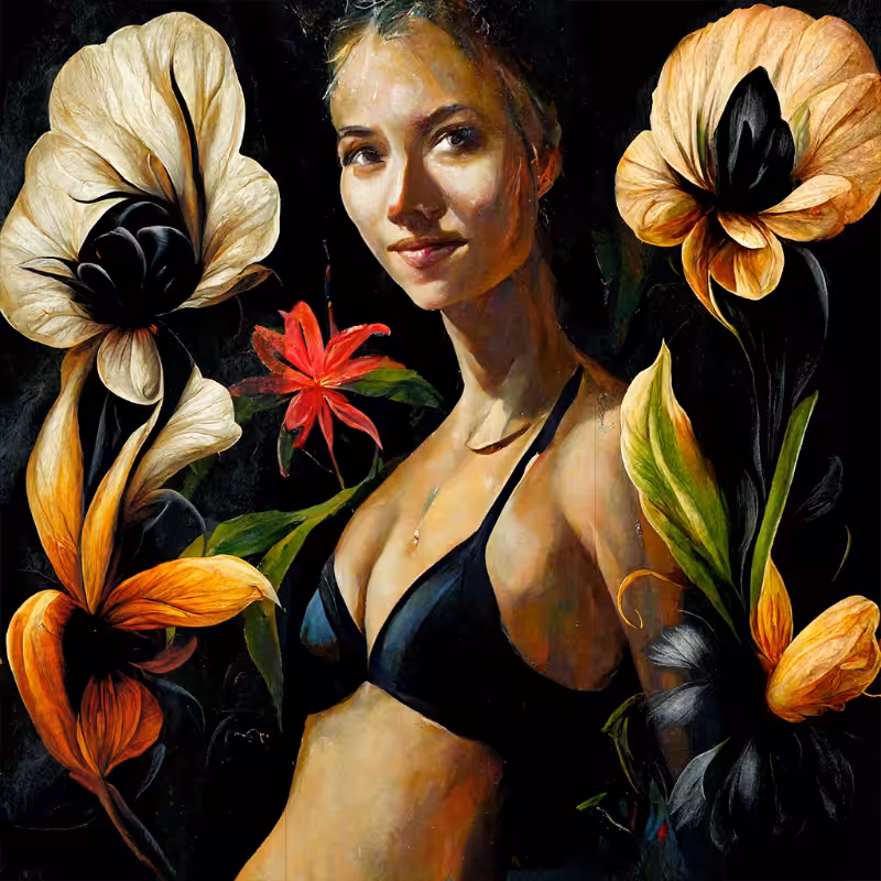 Girl and Flower #2 #11