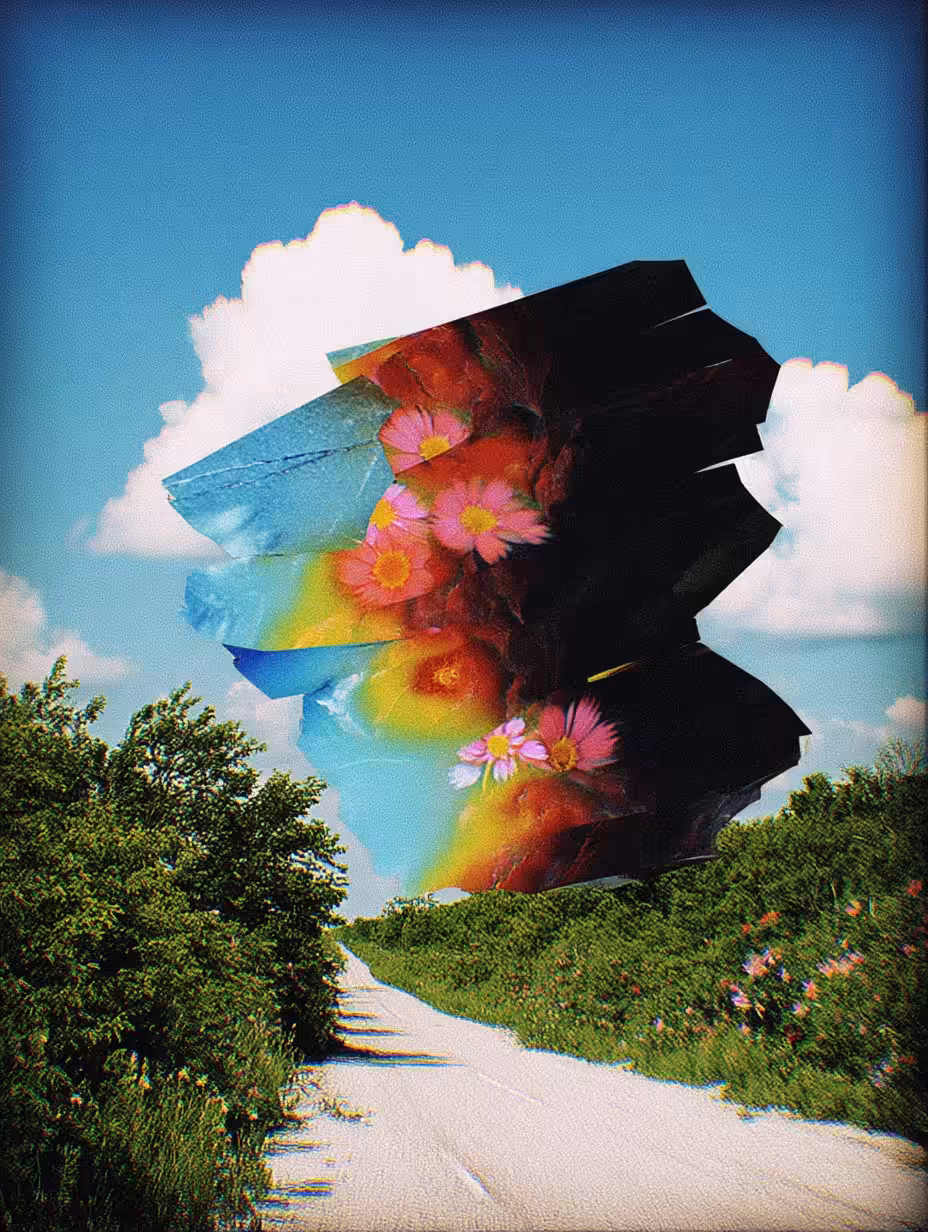 static rainbow across forgotten zip code