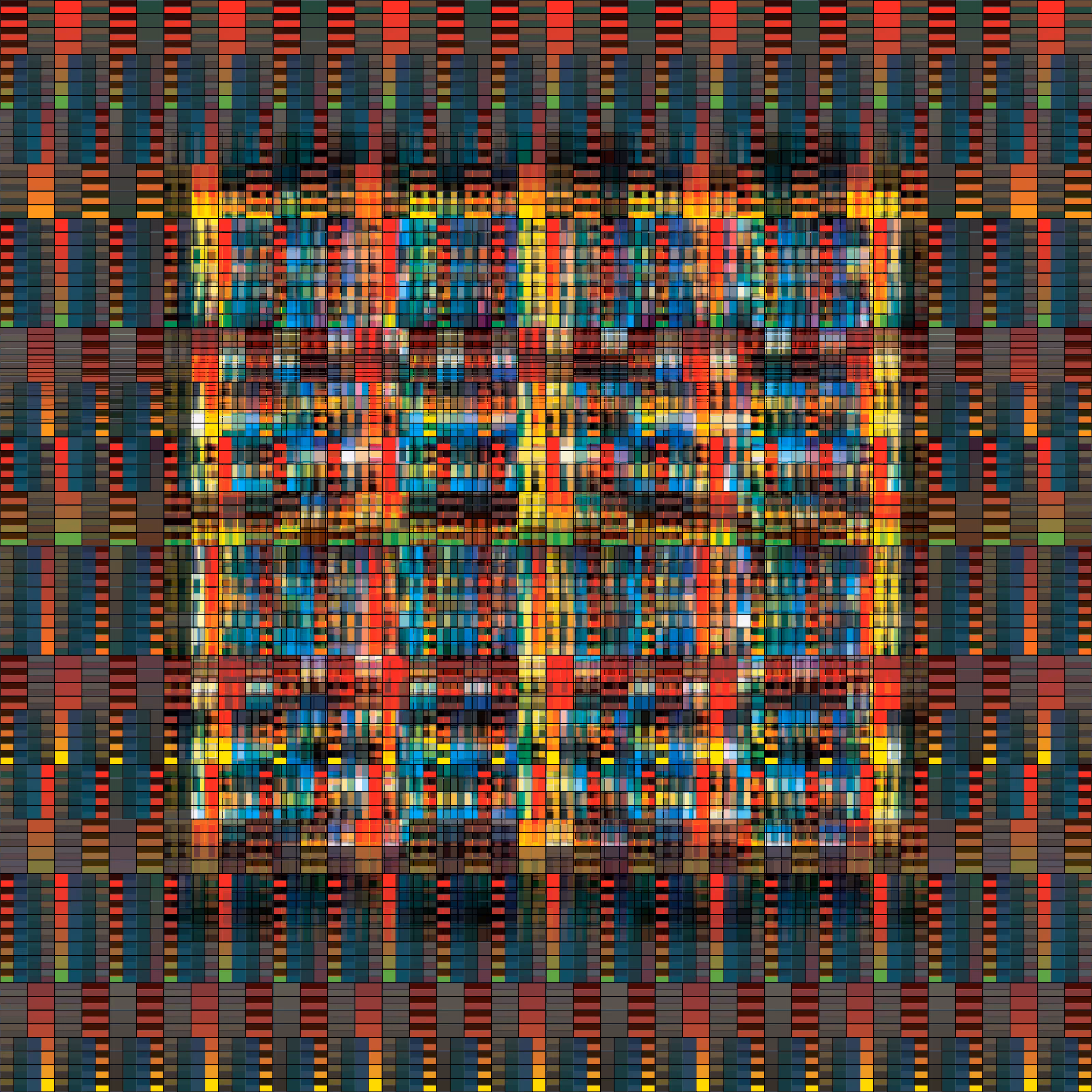 Block-Tile Holographic Grid: #2 Vibrating Columns