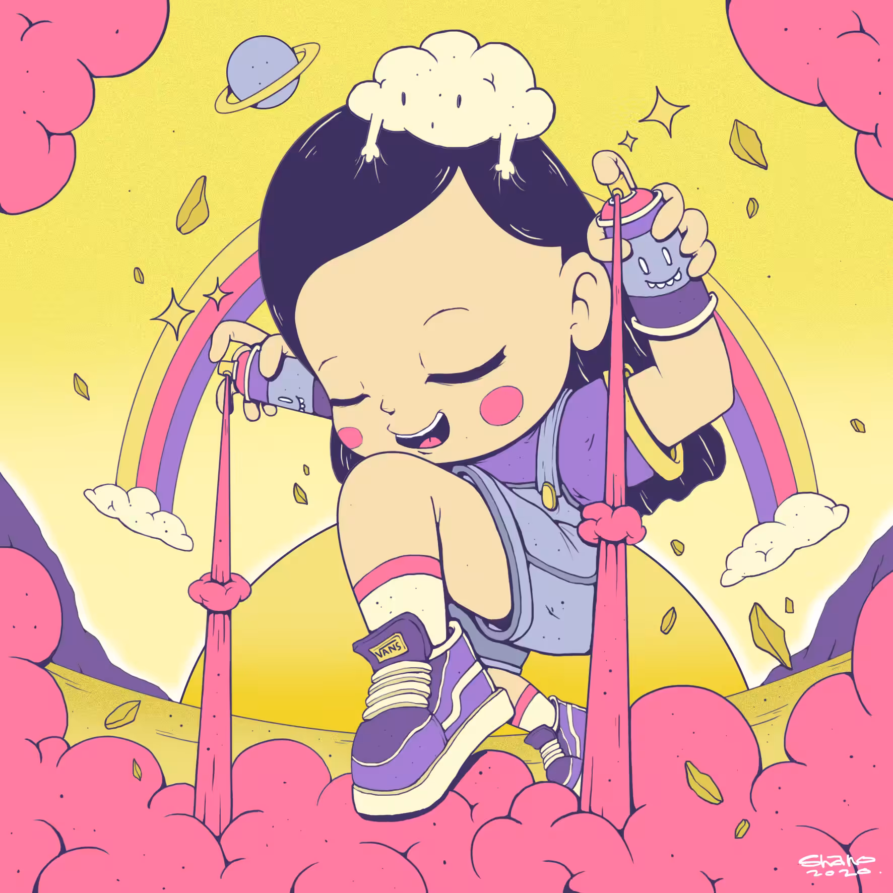 Spray the color