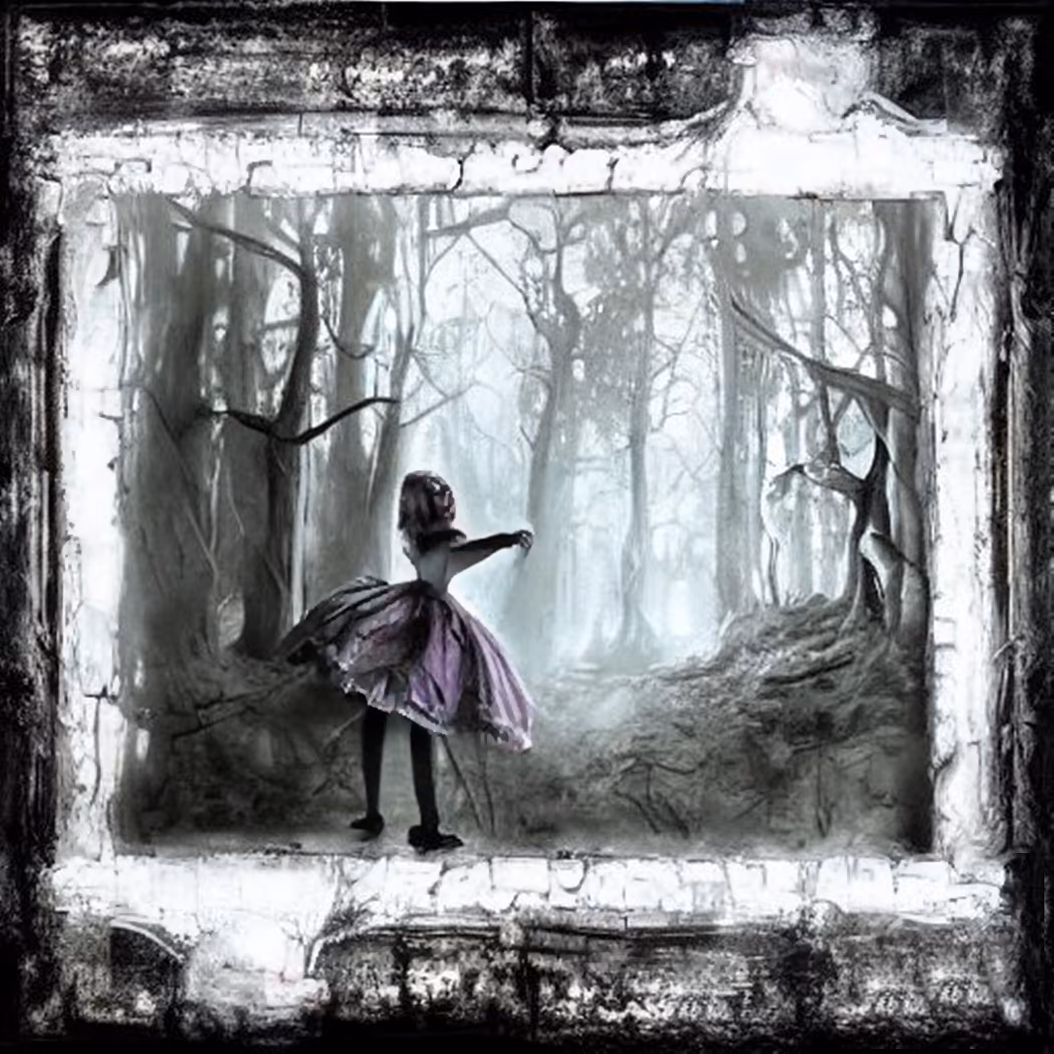 Framing eternity into a dystopic yet dreamy land, escaping with color, balancing with shape, moving on with light and darkness blending in a misty chorus