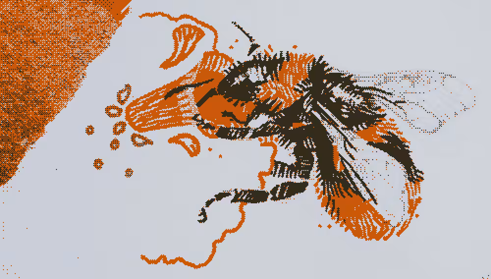 bee (dithered brushpen)