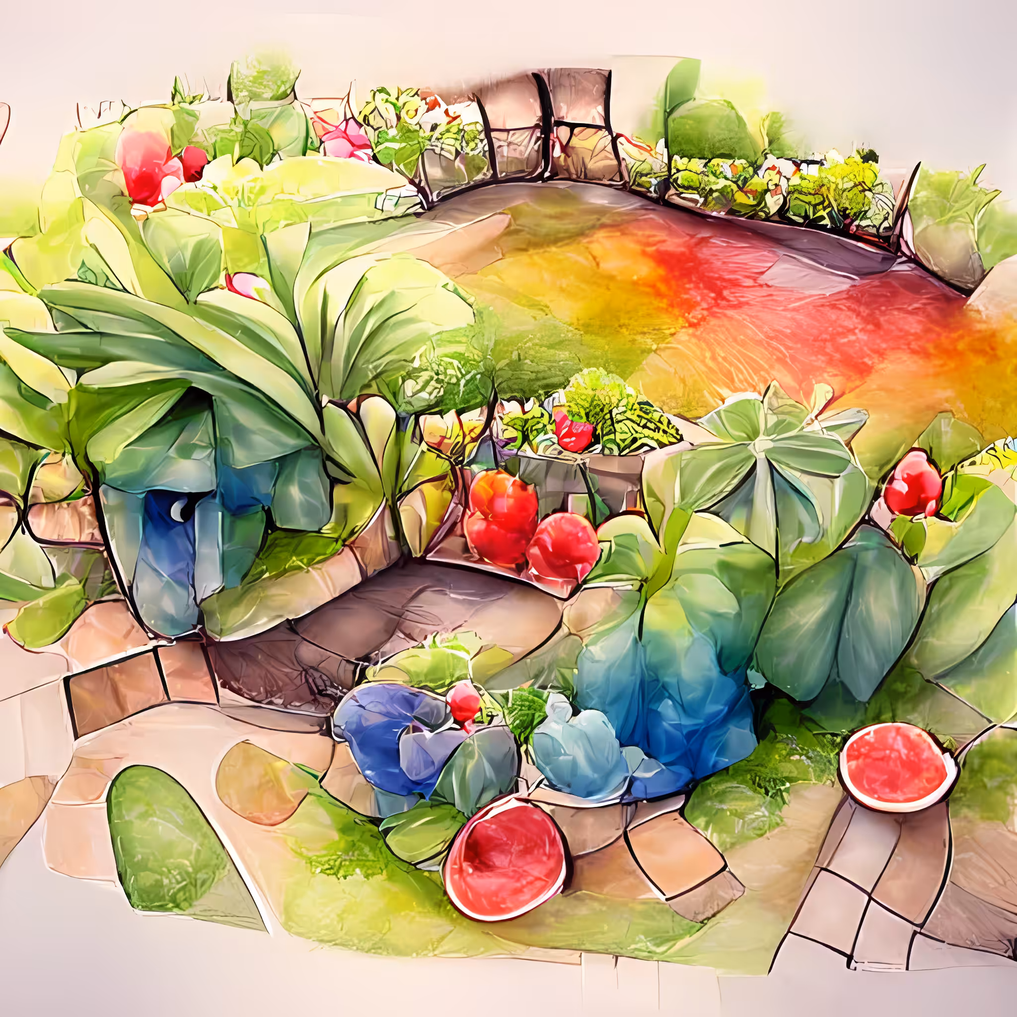 Watercolor Garden #1